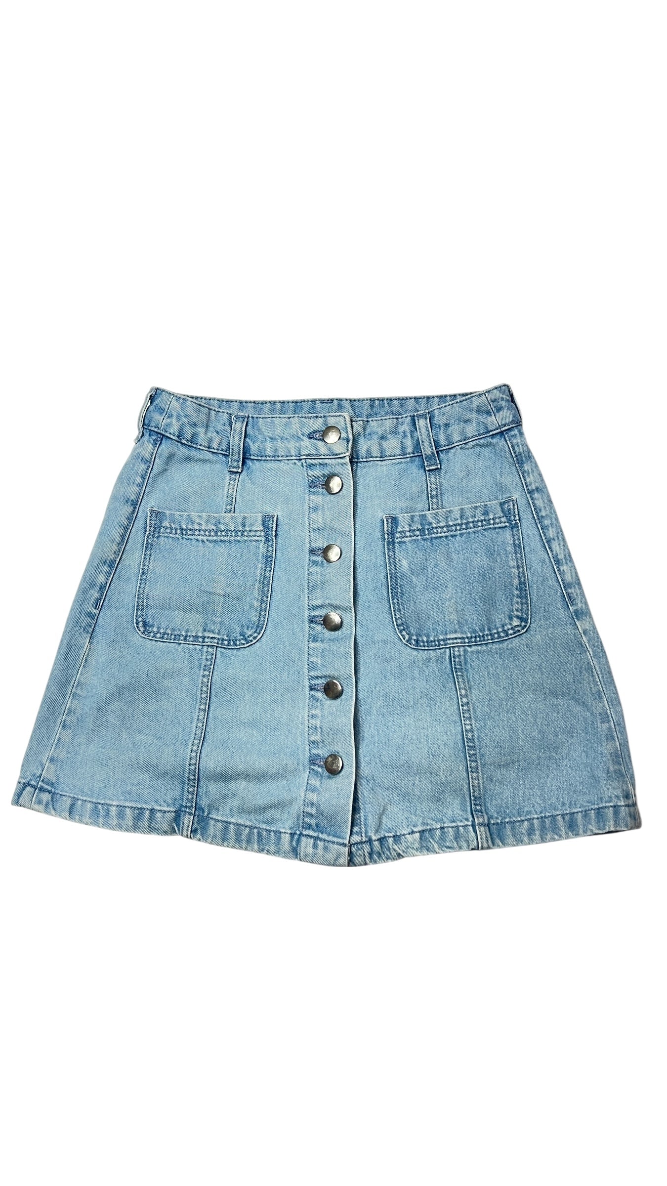 H&M Light Wash Denim Mini Skirt