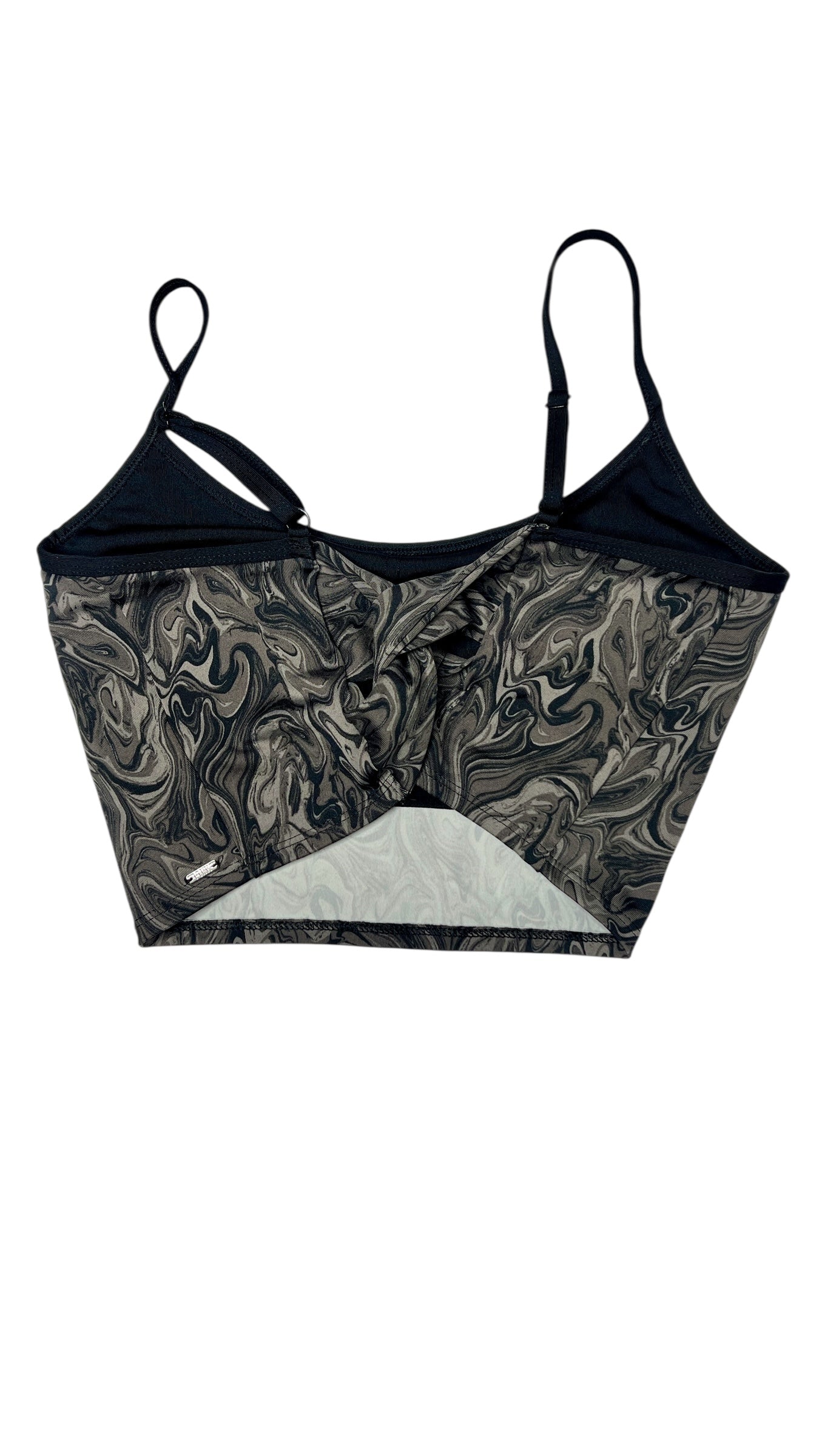 Swirled Marble-Print Strappy Sports Bra – Size Medium
