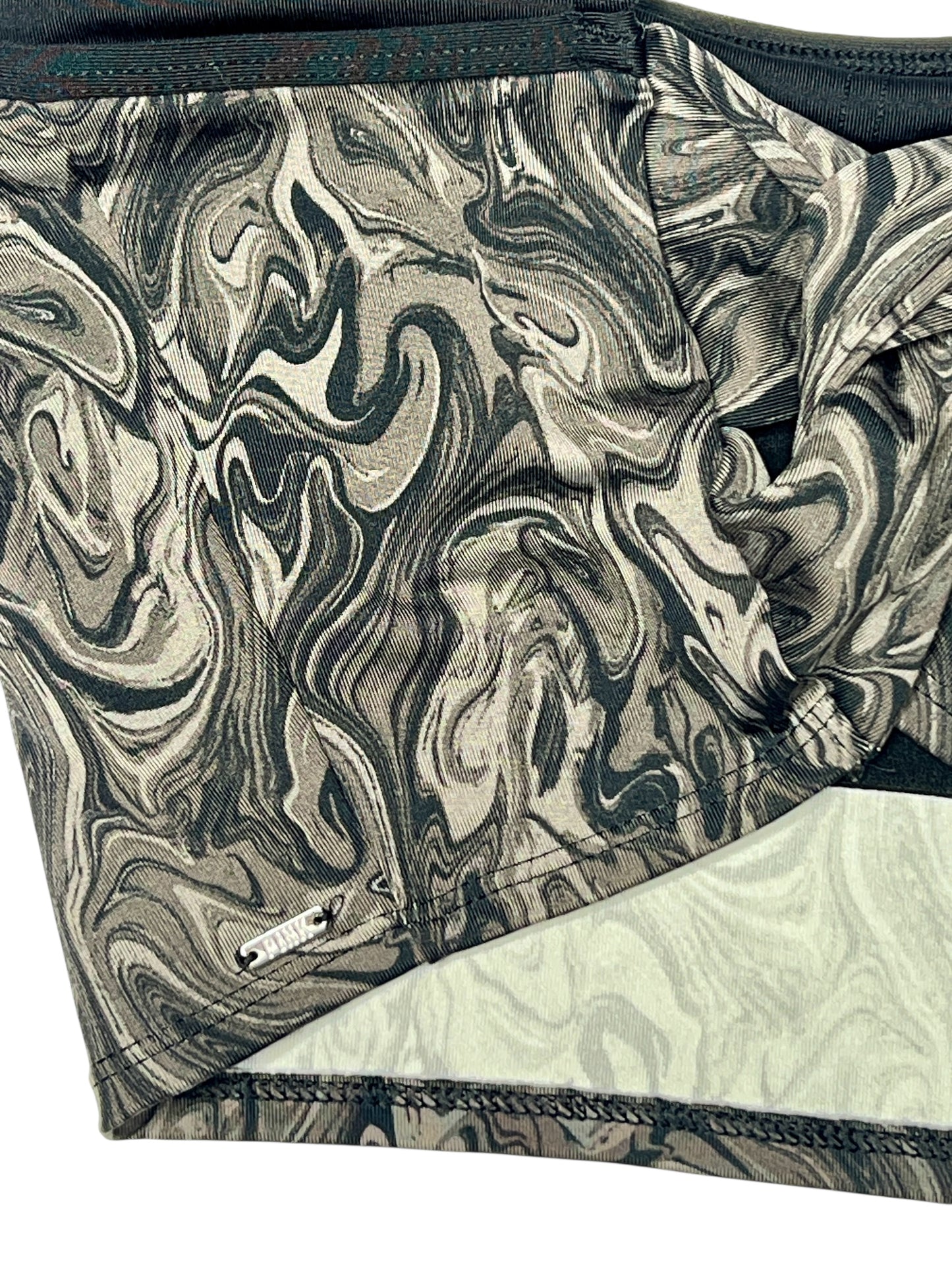 Swirled Marble-Print Strappy Sports Bra – Size Medium