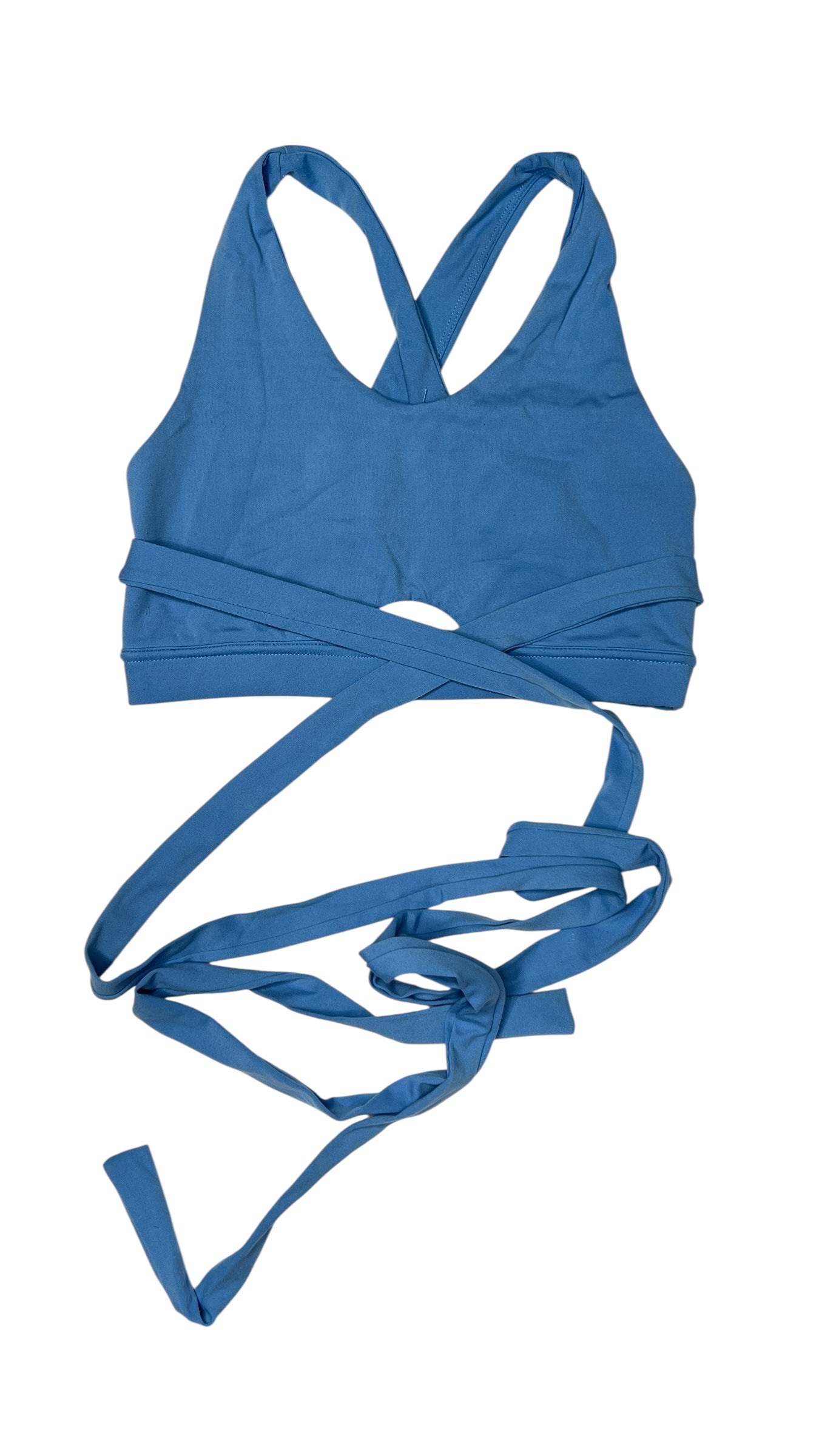Gymshark Wrap Tie-Back Sports Bra – Ocean Blue – Size Small