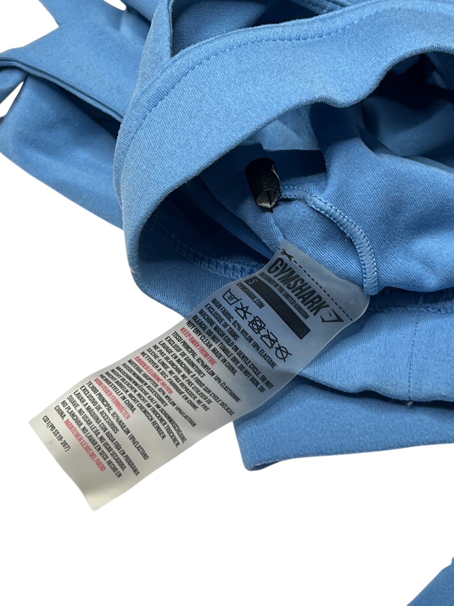 Gymshark Wrap Tie-Back Sports Bra – Ocean Blue – Size Small