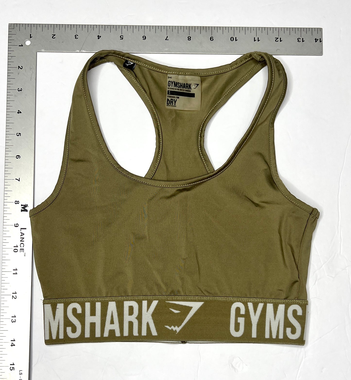 Gymshark DRY Logo Band Sports Bra – Olive