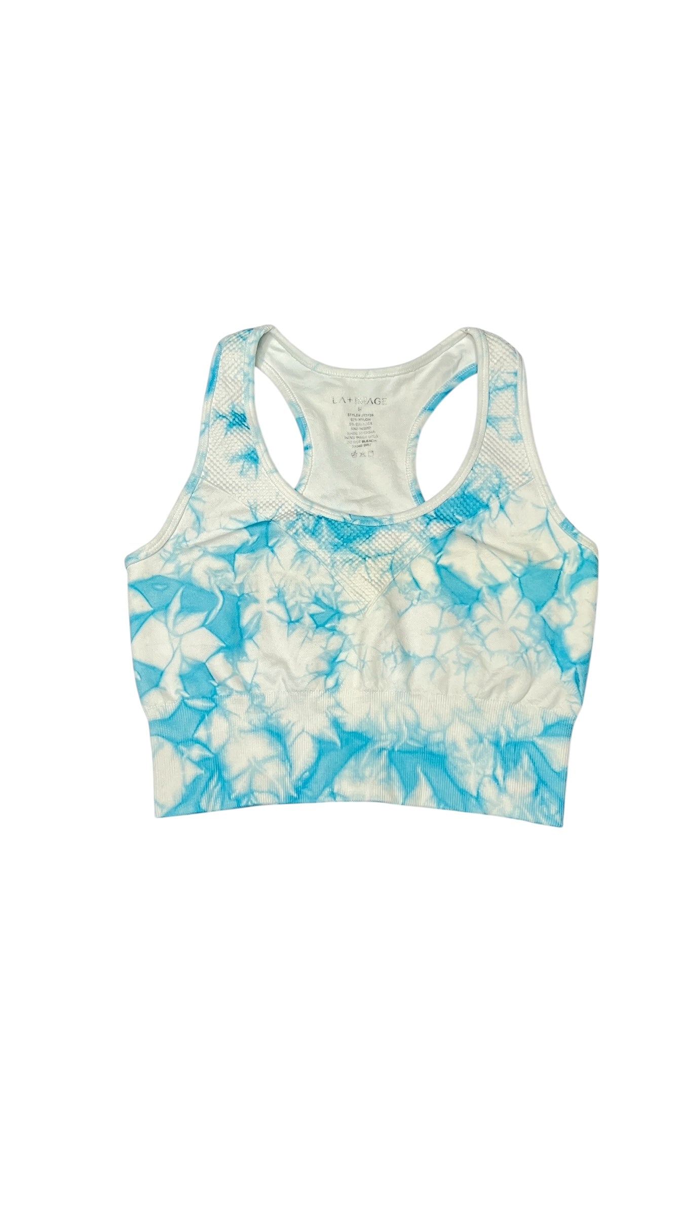 LA+Image Blue Tie-Dye Seamless Sports Bra – Size Medium