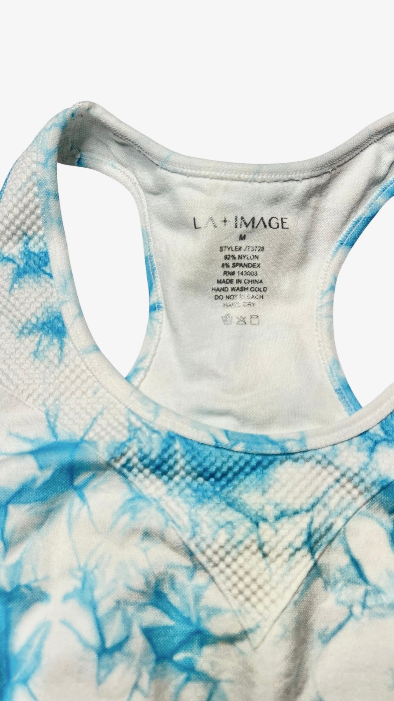 LA+Image Blue Tie-Dye Seamless Sports Bra – Size Medium
