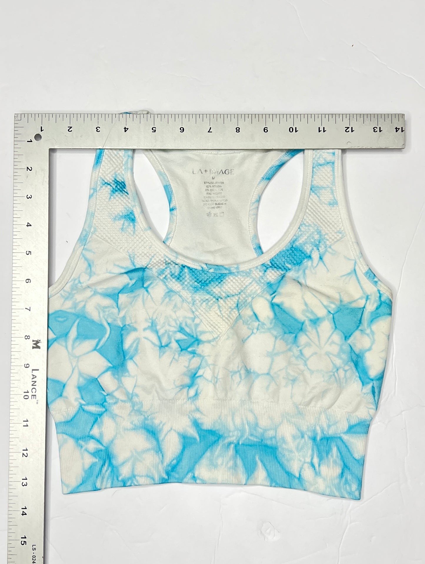 LA+Image Blue Tie-Dye Seamless Sports Bra – Size Medium
