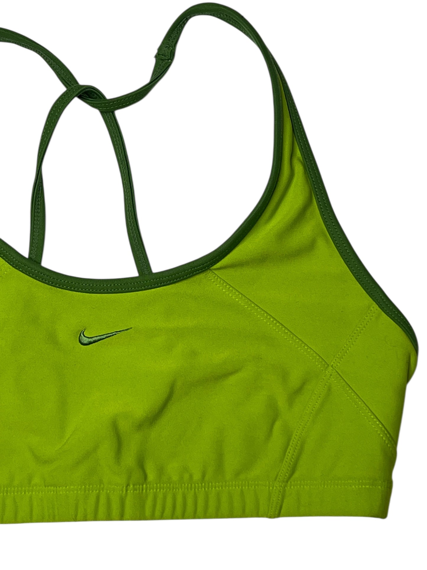 Nike Lime Green Sports Bra with T-Back Straps – Size Small/Medium (Unmarked)