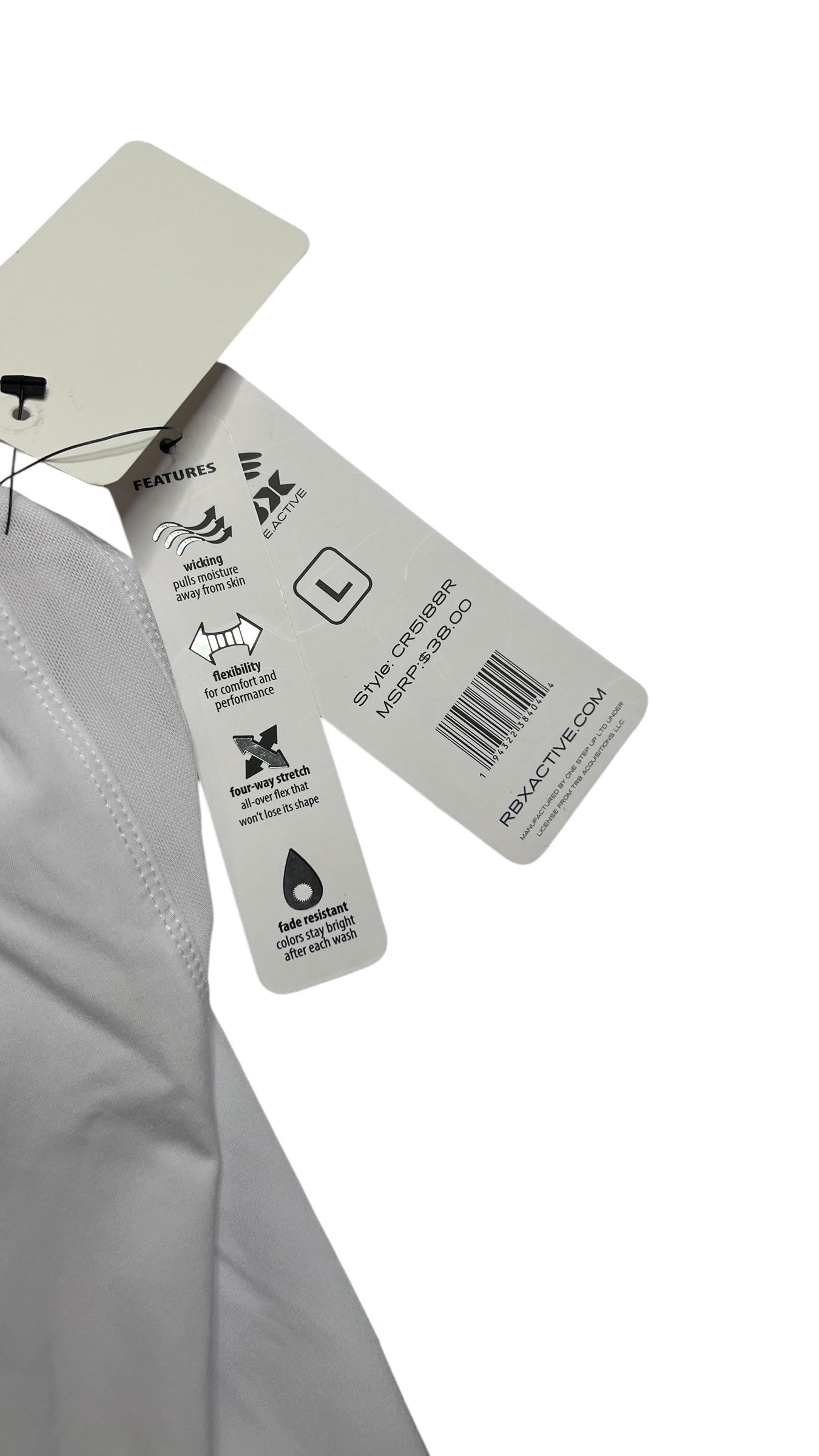 RBX White Athletic Running Shorts – Size Large