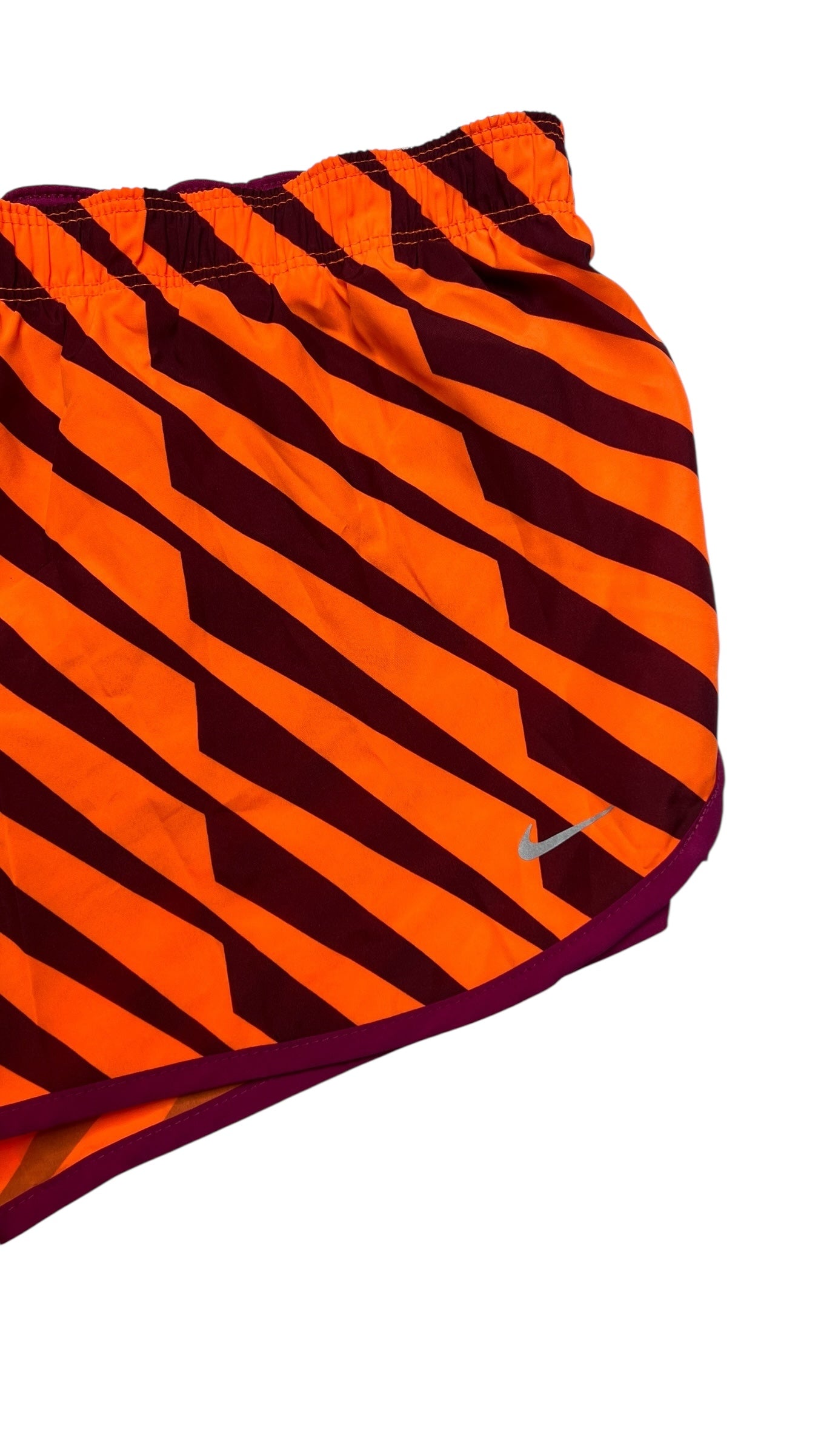 Nike Dri-FIT Tempo Running Shorts - Orange/Burgundy Stripe