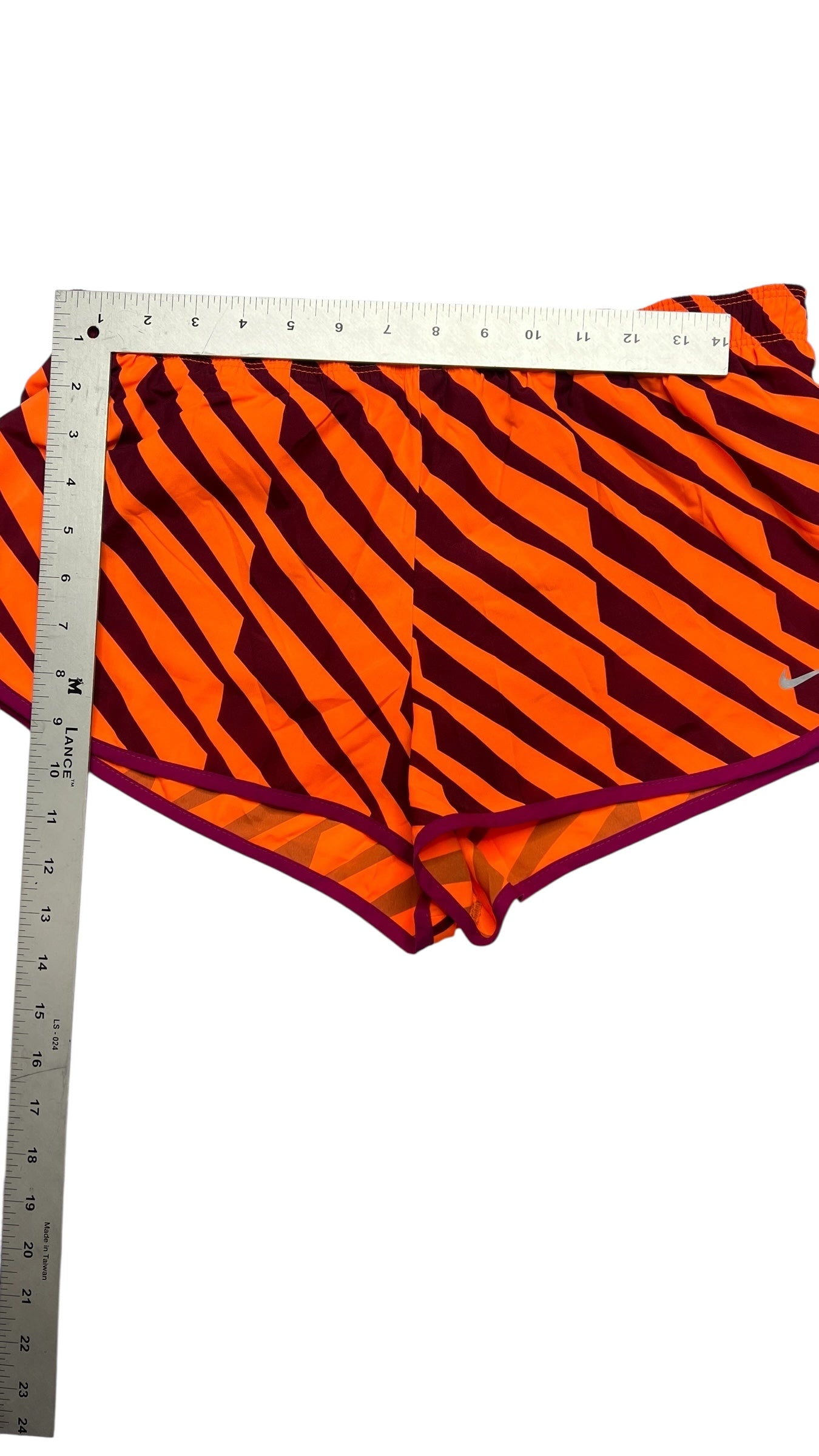 Nike Dri-FIT Tempo Running Shorts - Orange/Burgundy Stripe