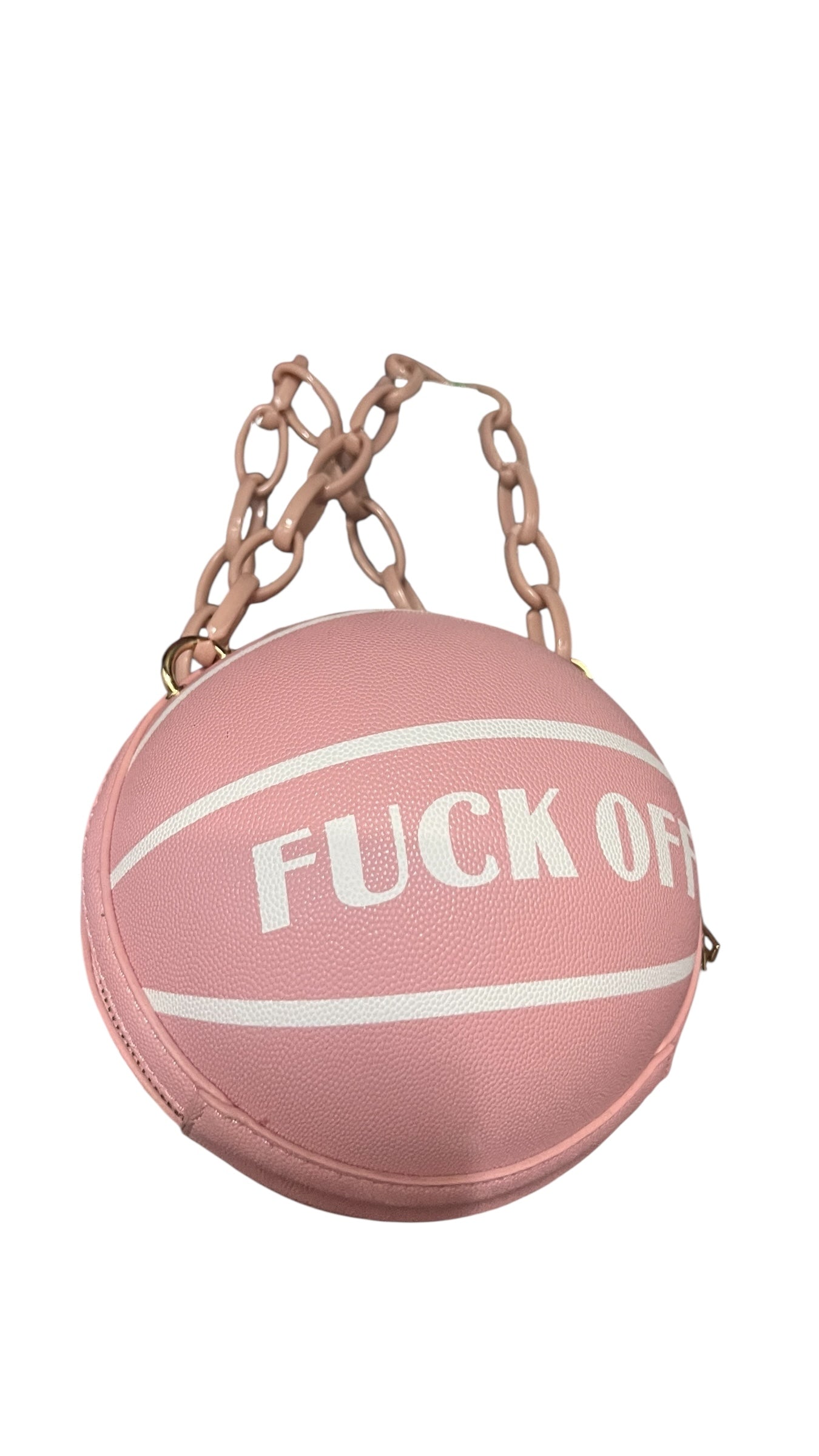 Statement Basketball Bag – Pink "F*ck Off" Graphic