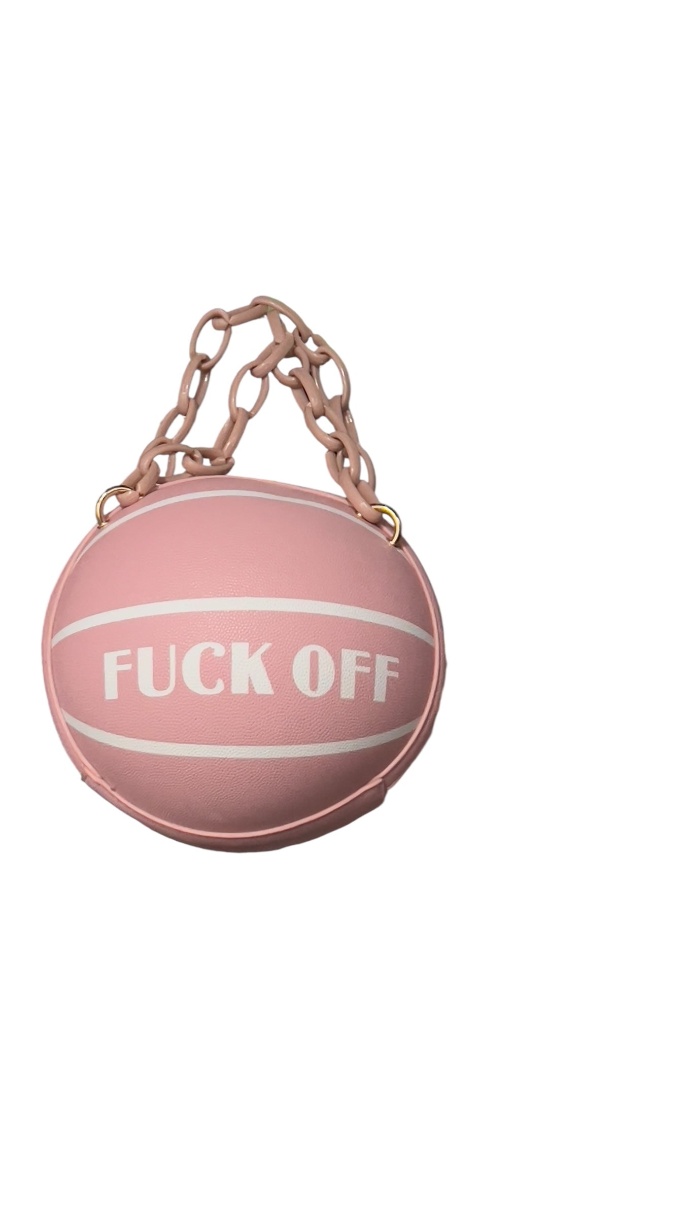 Statement Basketball Bag – Pink "F*ck Off" Graphic