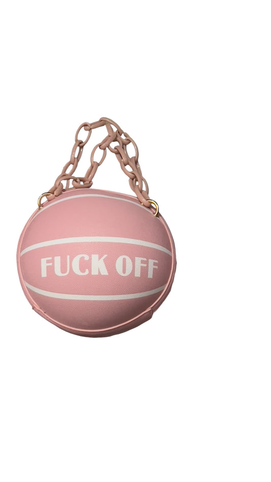 Statement Basketball Bag – Pink "F*ck Off" Graphic