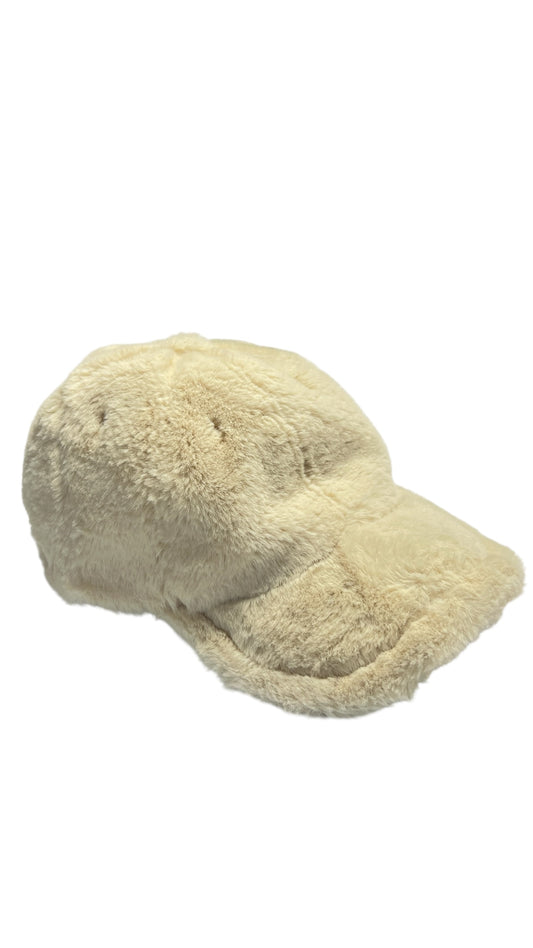 WYETH x Ponyflo Faux Fur Winter Cap – Cream Beige | Tangle-Free Ponytail Hat (OS)