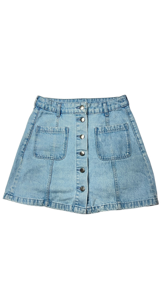 H&M Light Wash Denim Mini Skirt