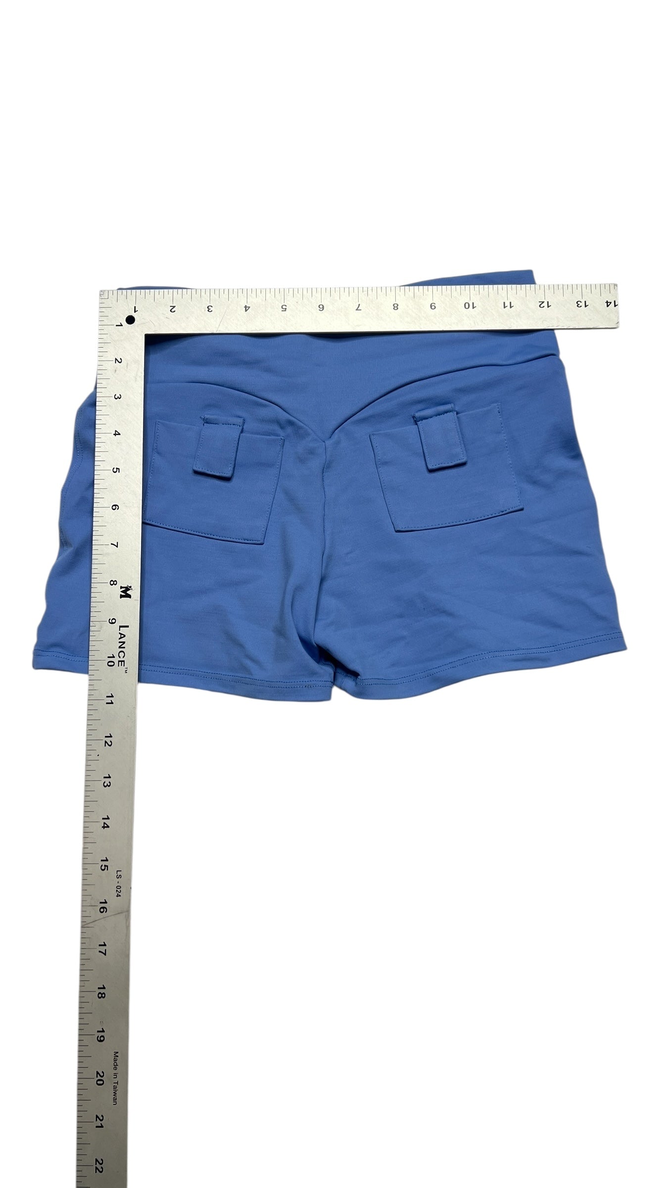 High-Waisted Blue Lounge Shorts with Rhinestone Detail – Size M