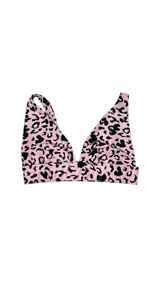 Pink Leopard-Print Triangle Sports Bra / Bralette – Size Small / Medium