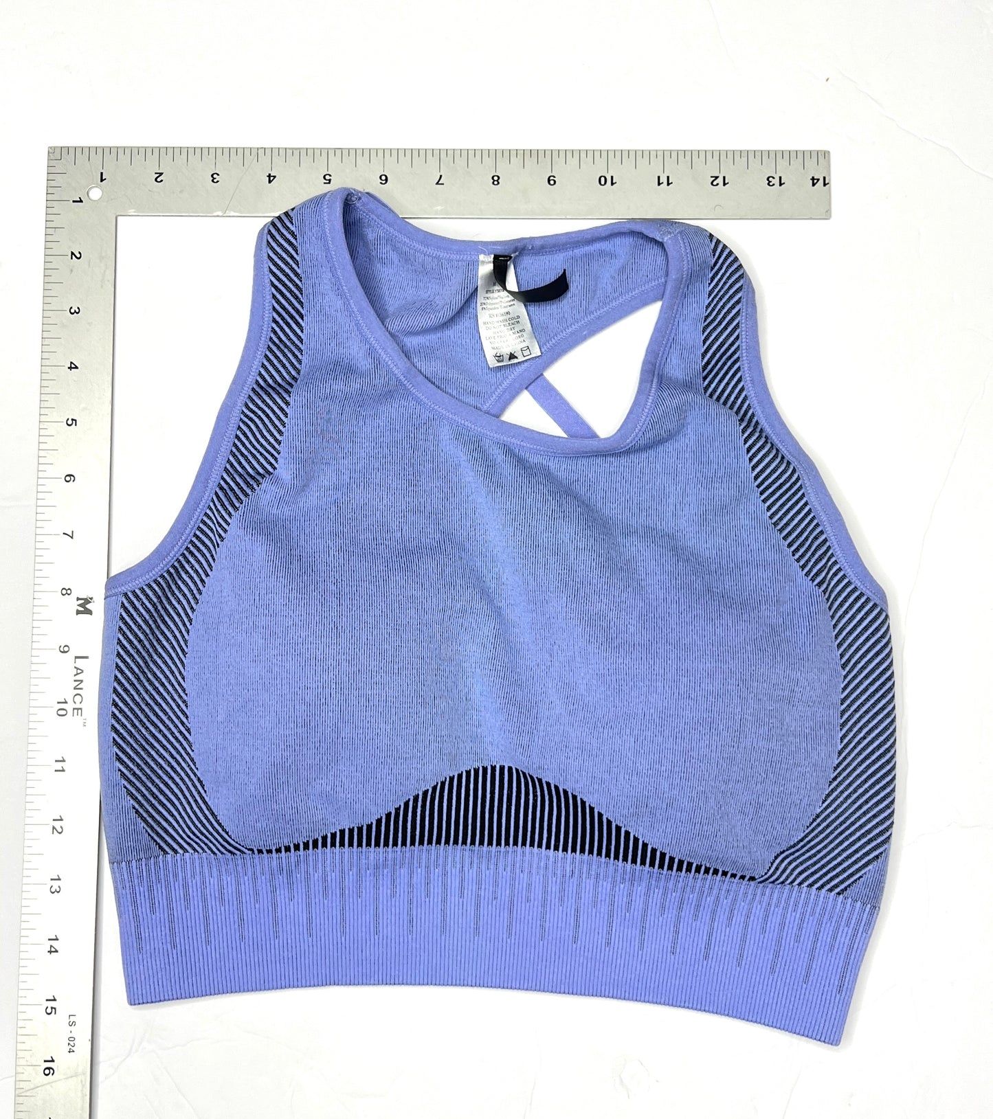 Periwinkle & Black Sculpt Seamless Sports Bra – Size Small / Medium