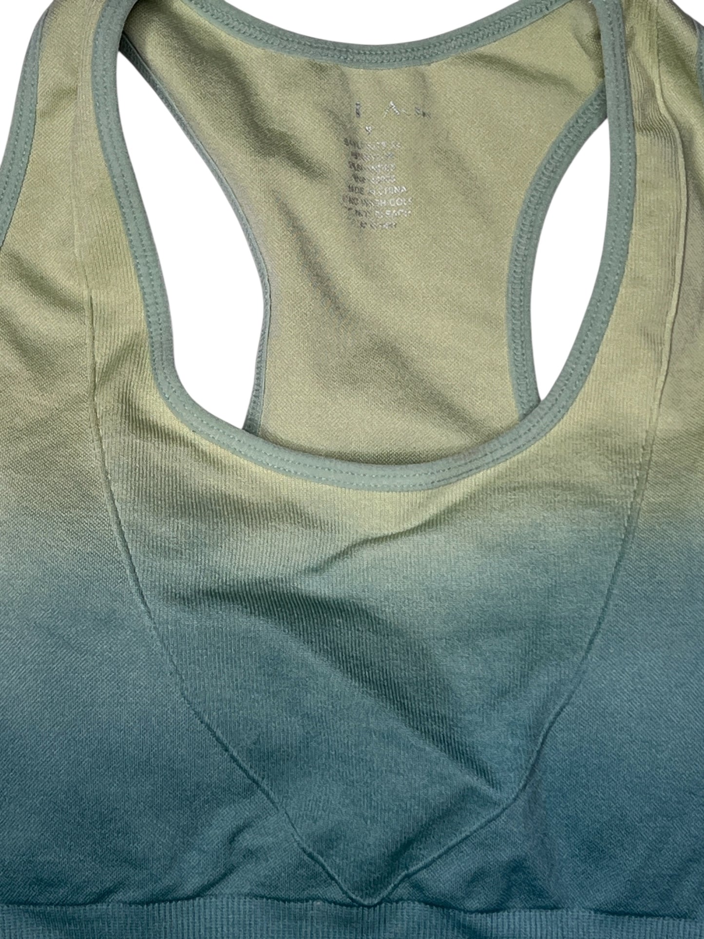 Green Ombré Ribbed Seamless Sports Bra – Size Small/Medium