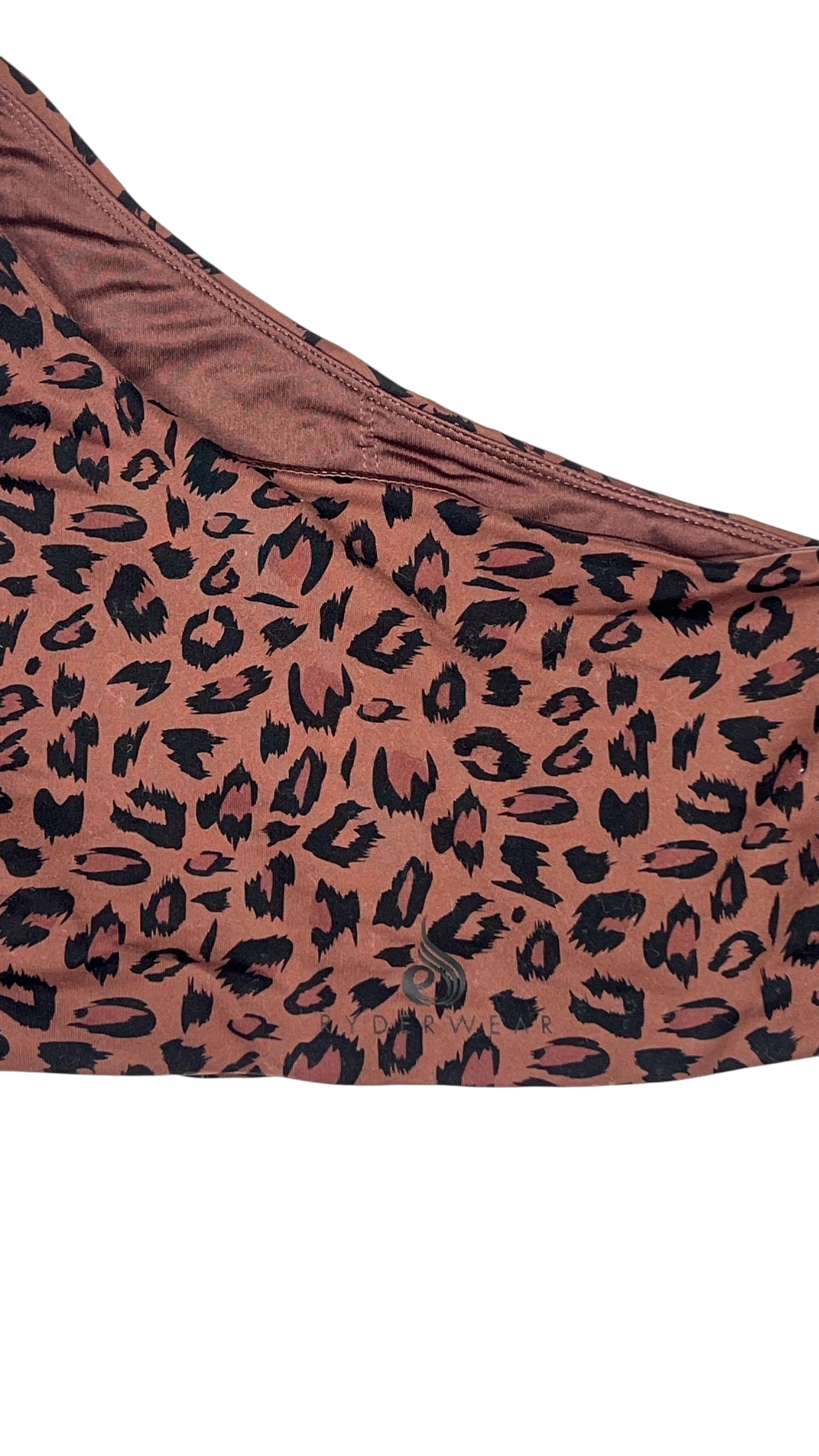 Ryderwear One-Shoulder Leopard Sports Bra – Brown/Black - Size Unmarked