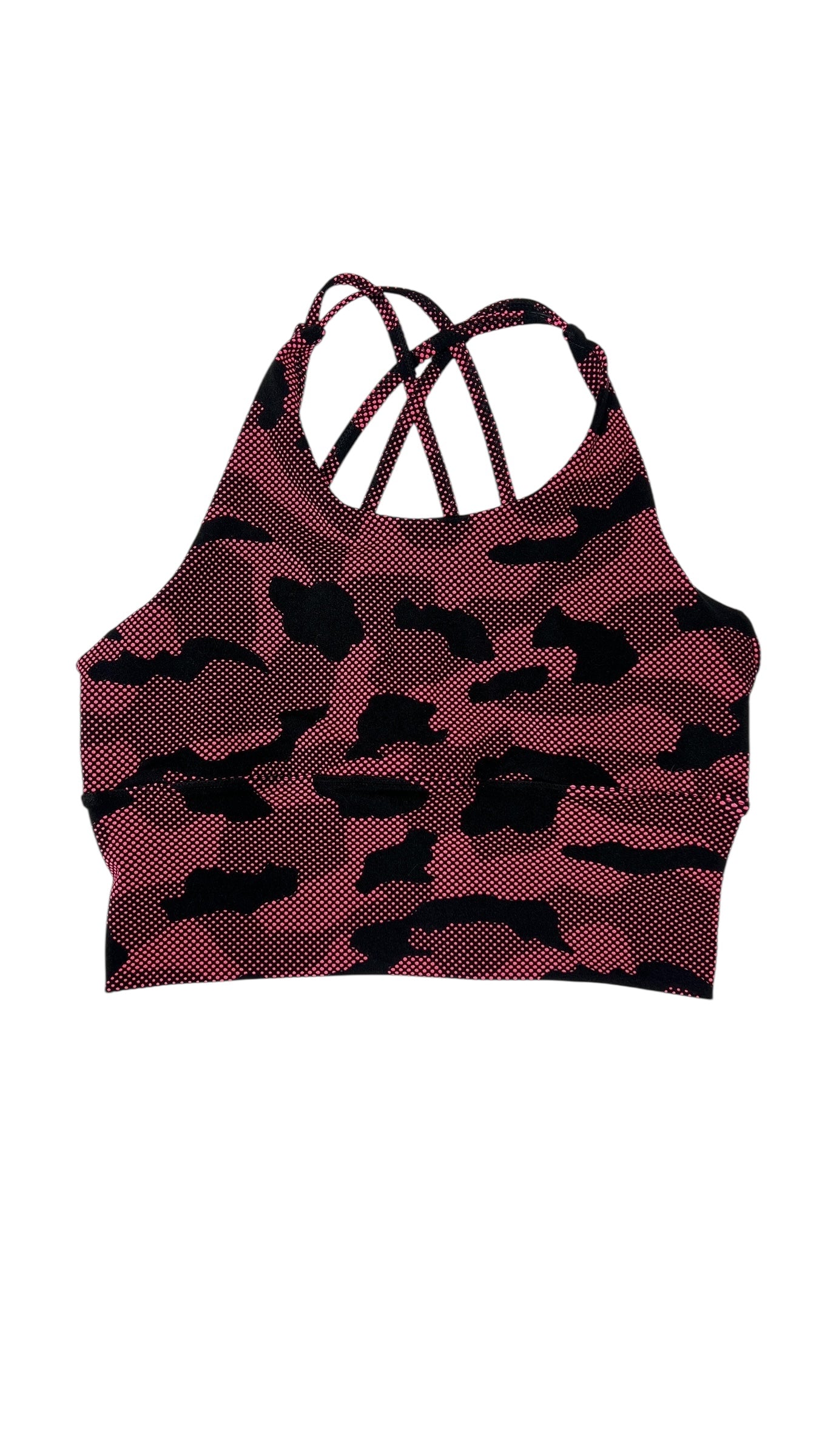 Pink Camo Criss-Cross Back Sports Bra – Size M