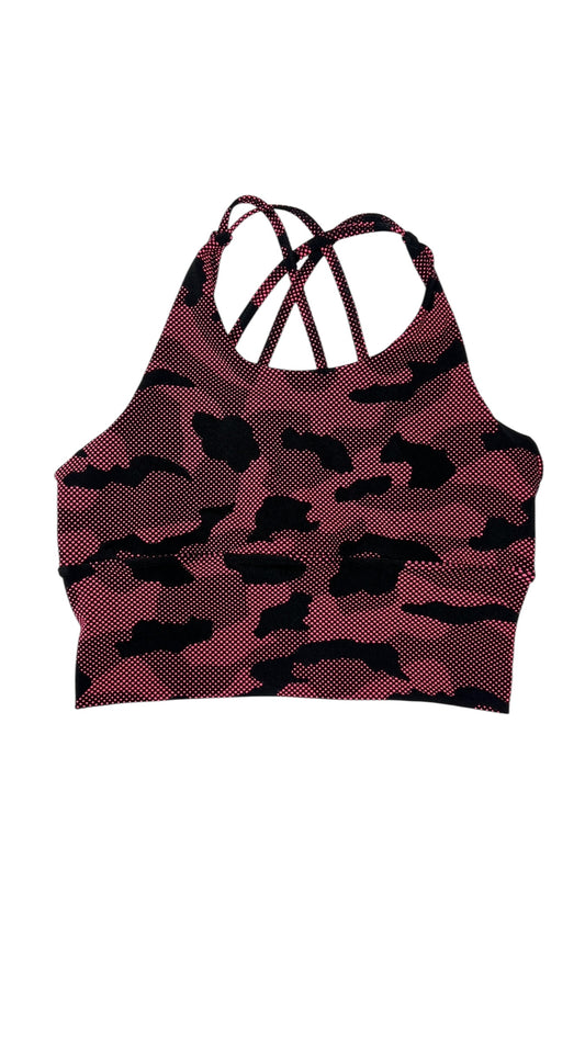 Pink Camo Criss-Cross Back Sports Bra – Size M
