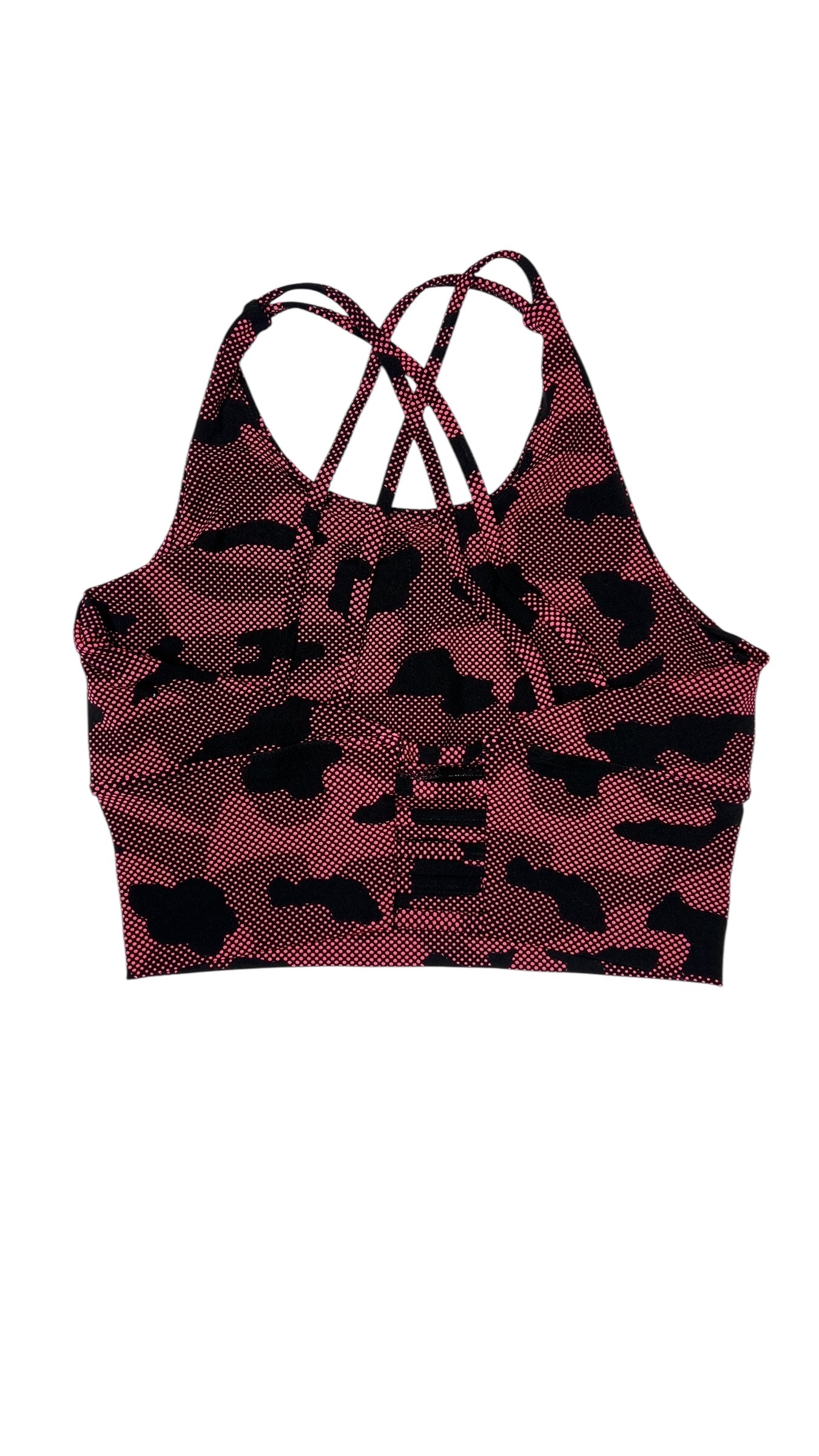 Pink Camo Criss-Cross Back Sports Bra – Size M