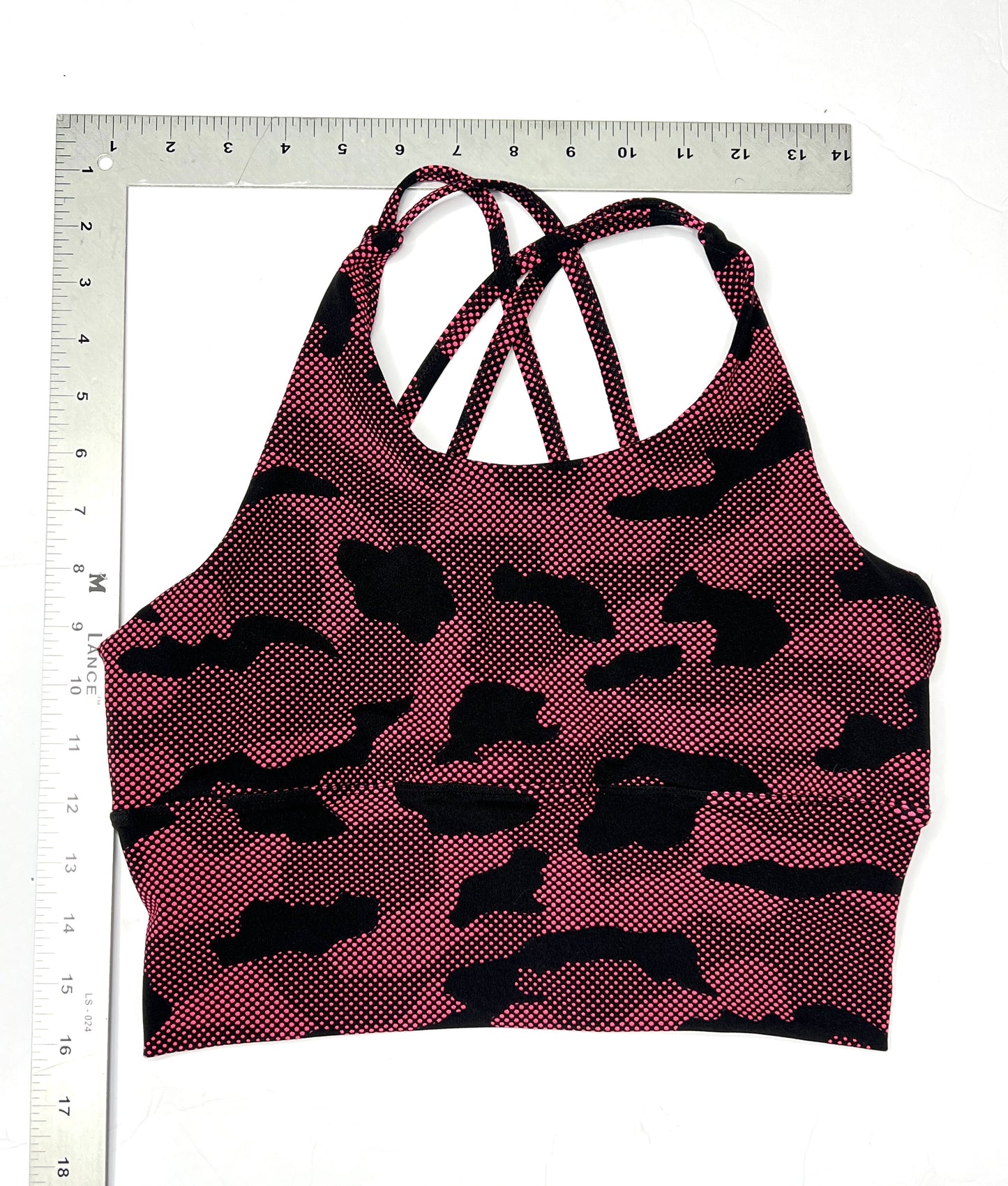 Pink Camo Criss-Cross Back Sports Bra – Size M