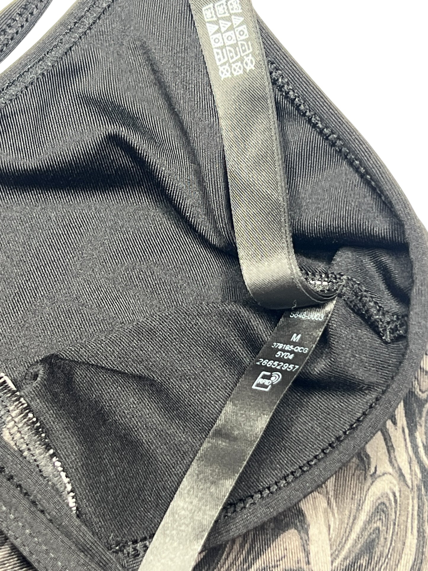 Swirled Marble-Print Strappy Sports Bra – Size Medium