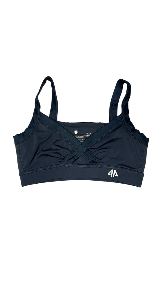 Alpha Performance Black Cross-Front Sports Bra – Size Medium