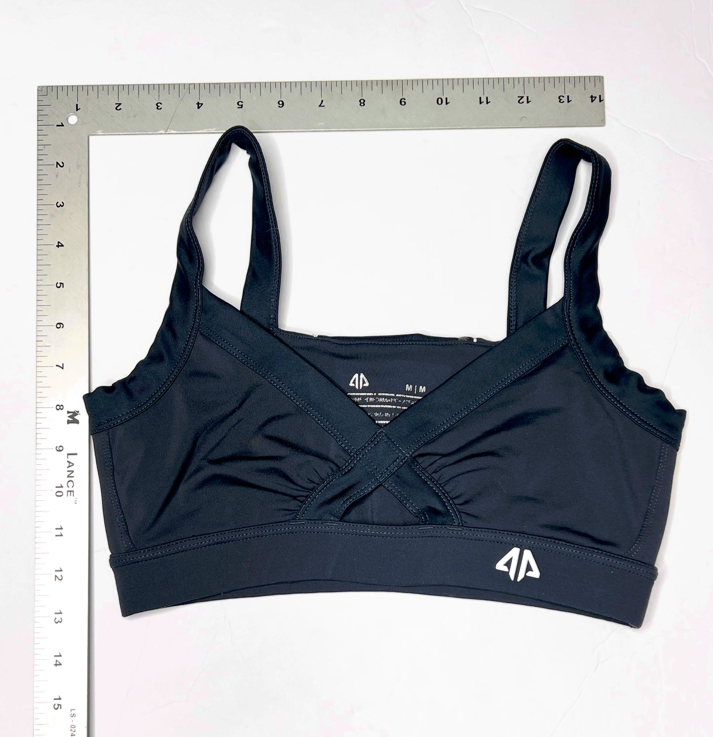 Alpha Performance Black Cross-Front Sports Bra – Size Medium