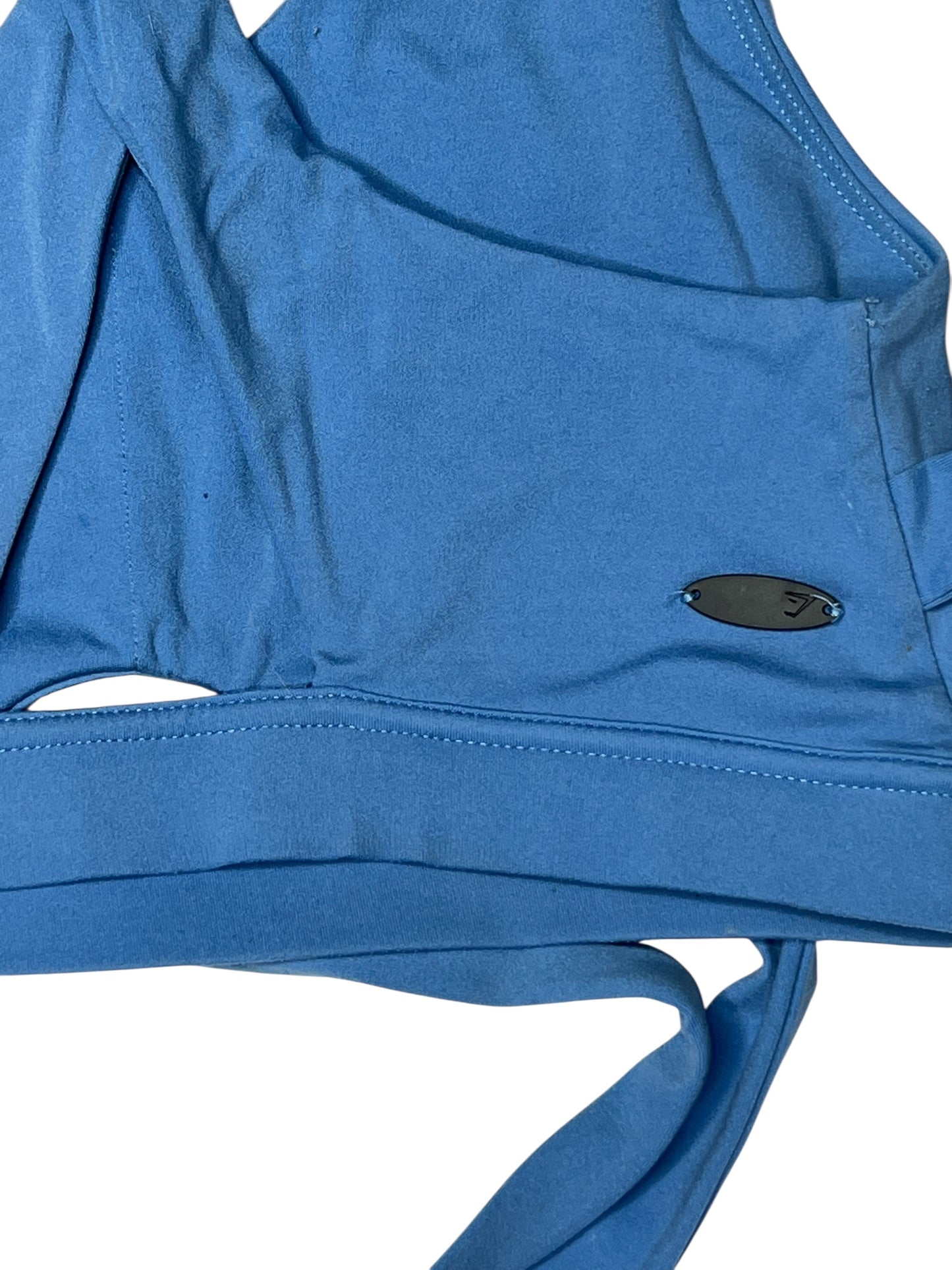 Gymshark Wrap Tie-Back Sports Bra – Ocean Blue – Size Small