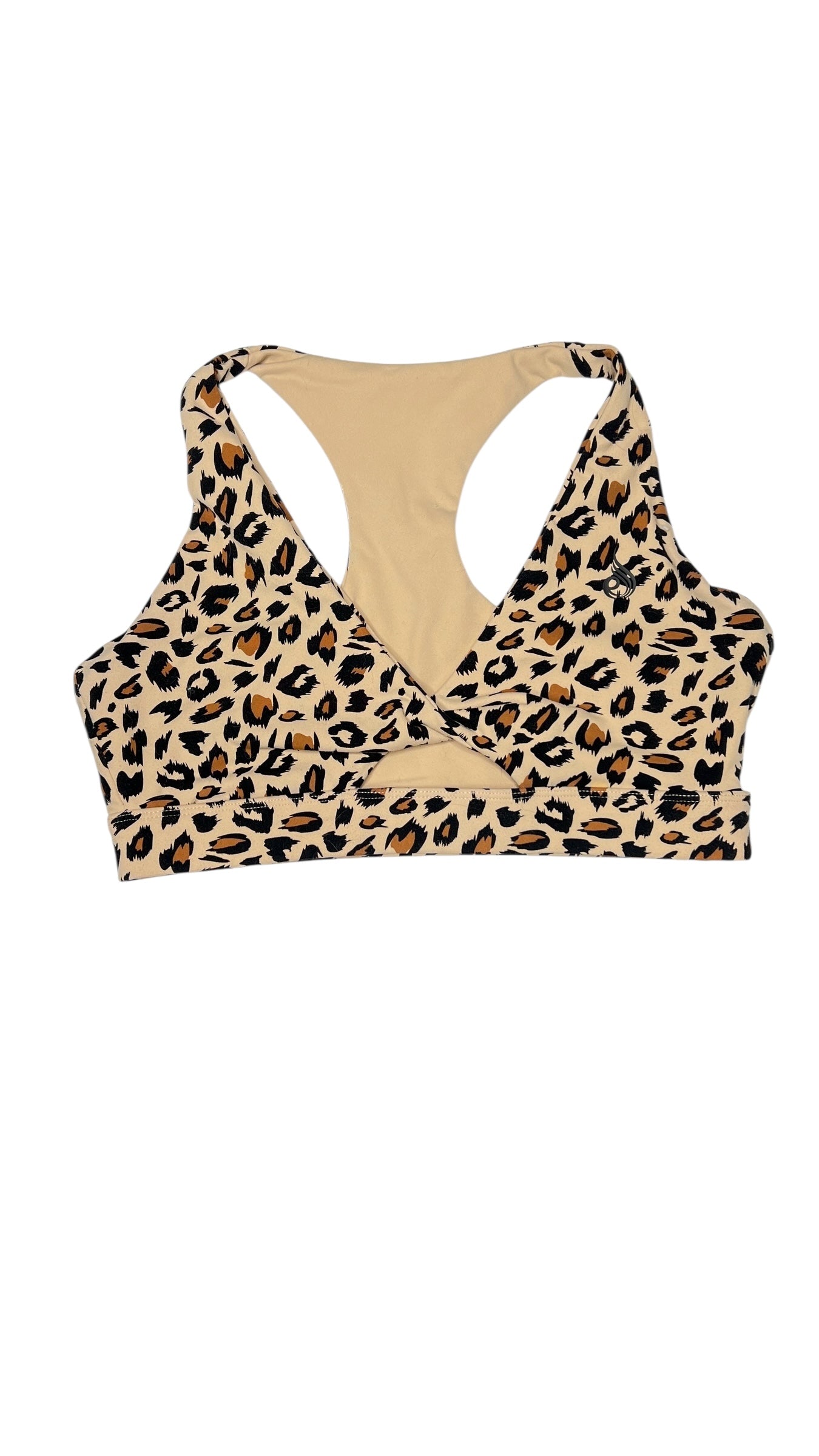 Ryderwear Twist Front Leopard Print Sports Bra – Beige/Brown