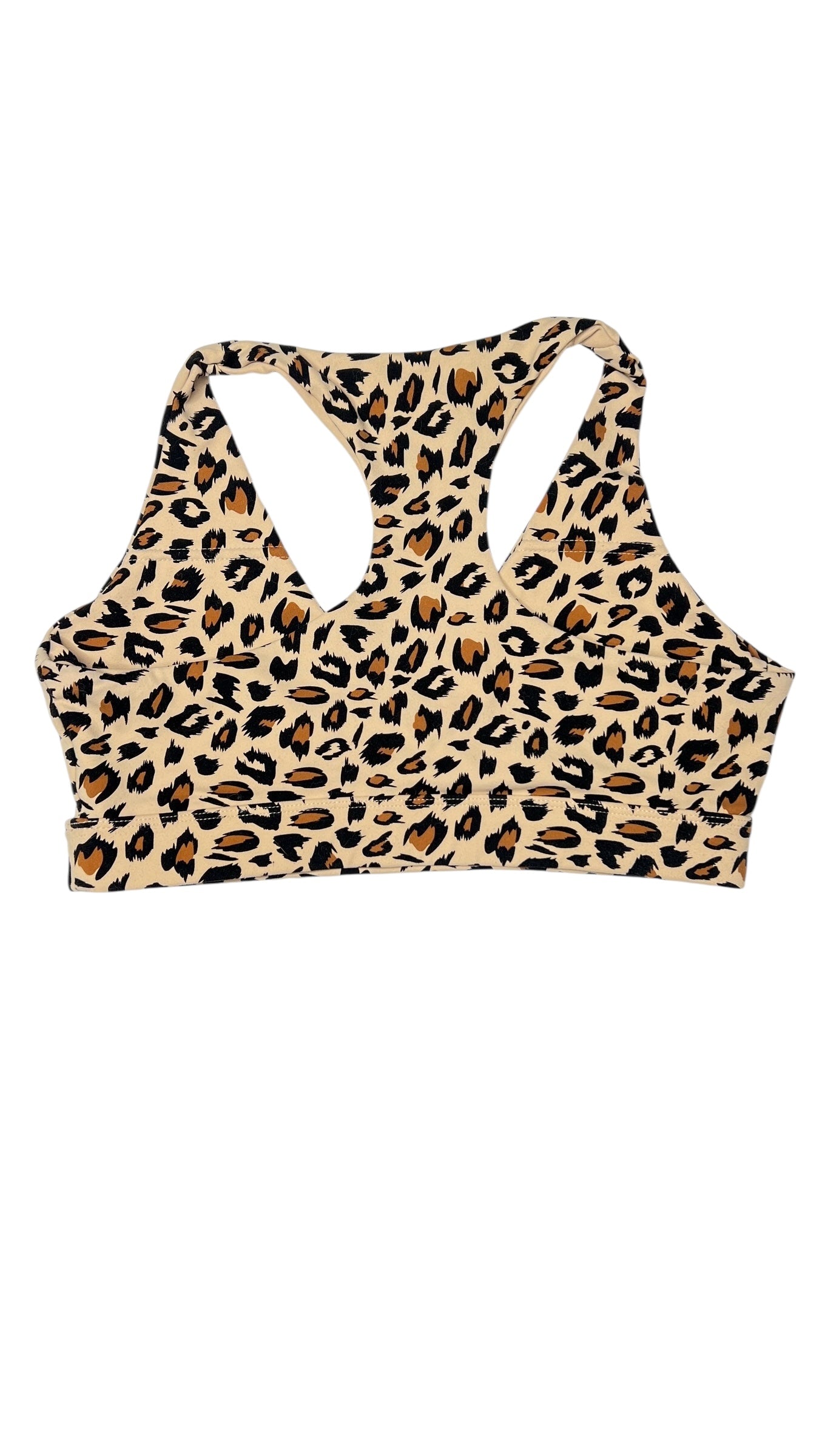 Ryderwear Twist Front Leopard Print Sports Bra – Beige/Brown
