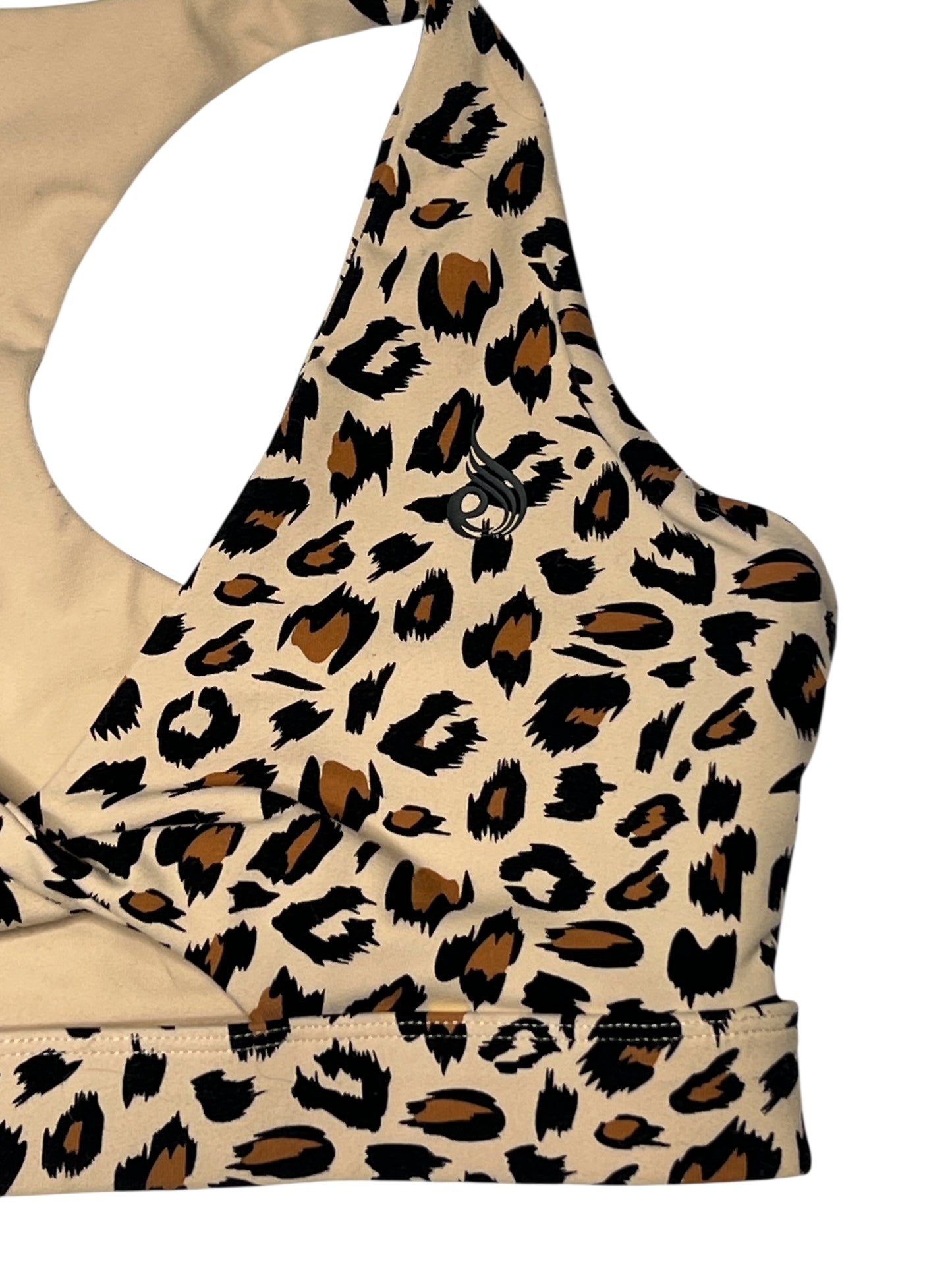 Ryderwear Twist Front Leopard Print Sports Bra – Beige/Brown