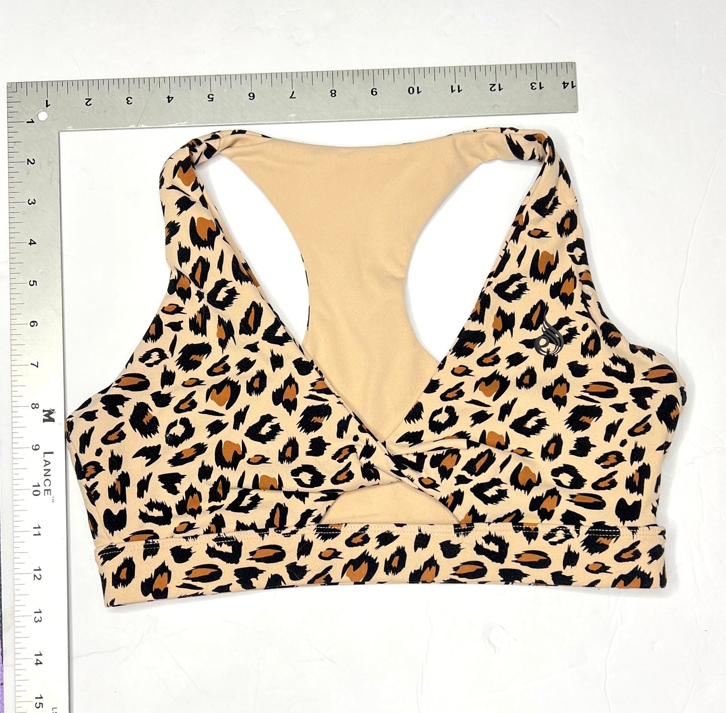 Ryderwear Twist Front Leopard Print Sports Bra – Beige/Brown