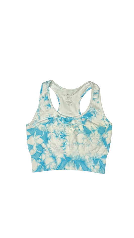 LA+Image Blue Tie-Dye Seamless Sports Bra – Size Medium