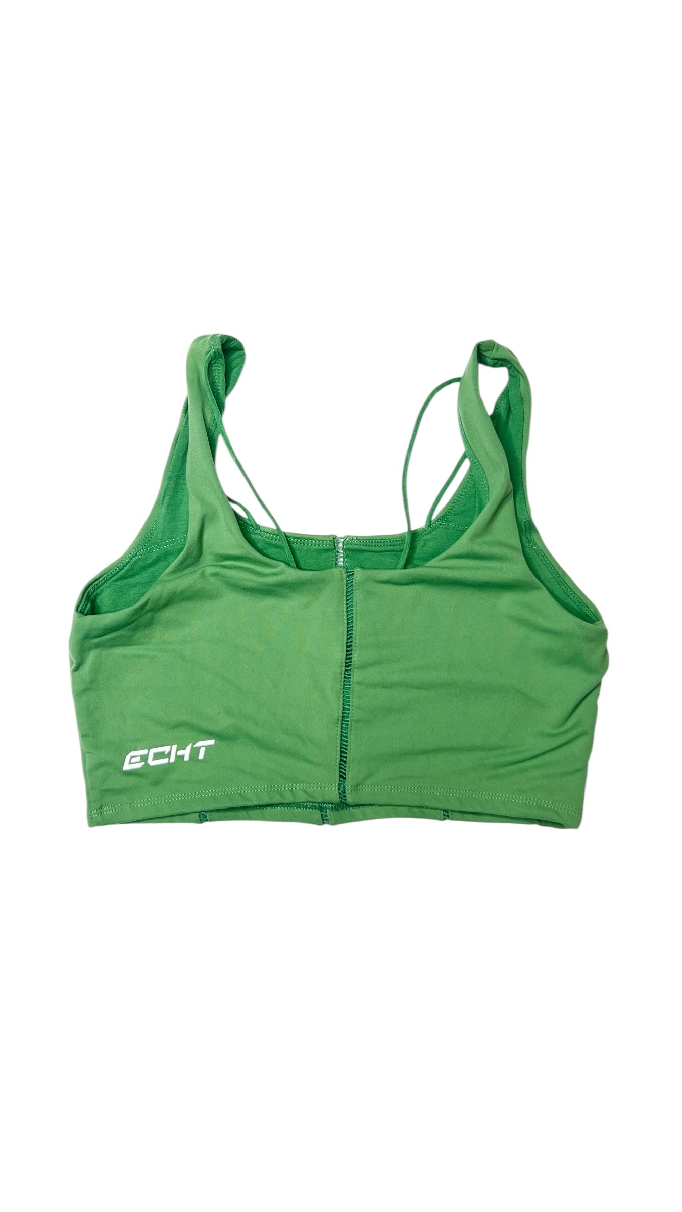 ECHT Green Sports Bra – Strappy Back, Seam Detail (Size Medium)