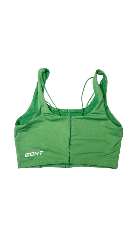 ECHT Green Sports Bra – Strappy Back, Seam Detail (Size Medium)