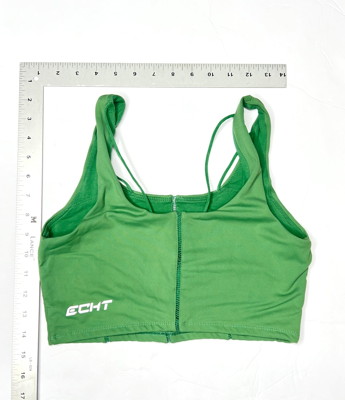 ECHT Green Sports Bra – Strappy Back, Seam Detail (Size Medium)