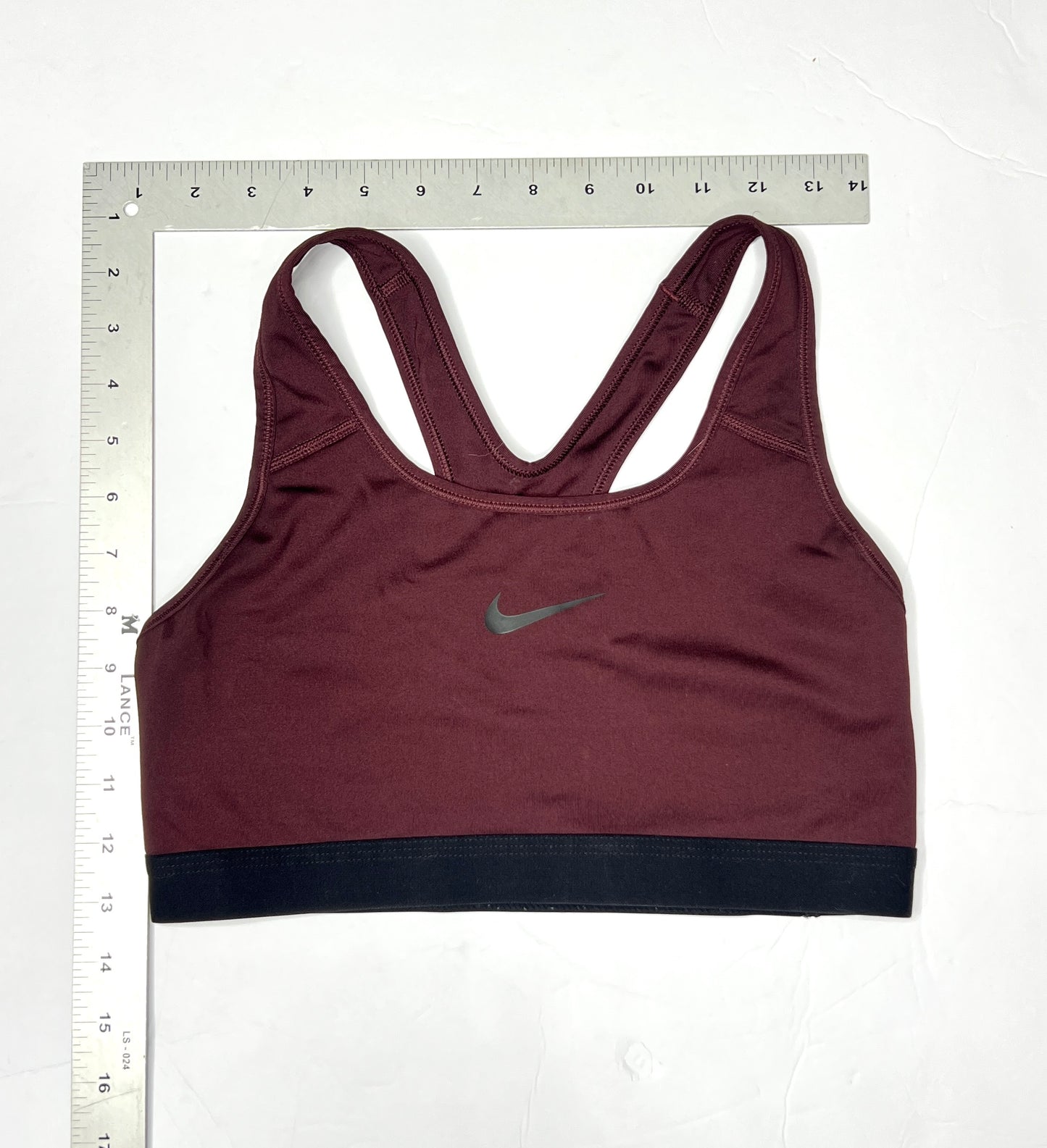 Nike Maroon Sports Bra with Black Band – Size Small/Medium