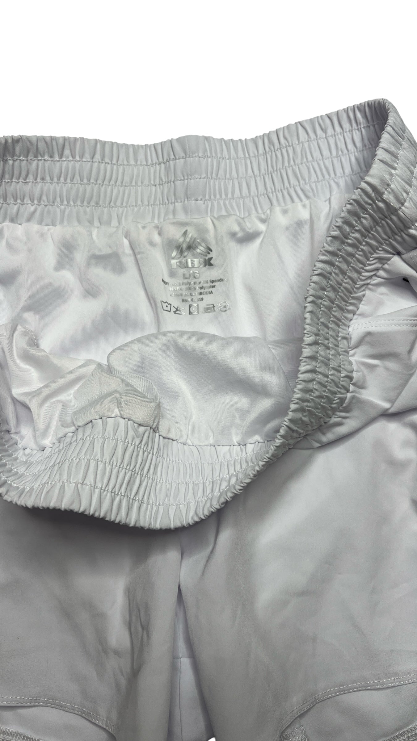 RBX White Athletic Running Shorts – Size Large