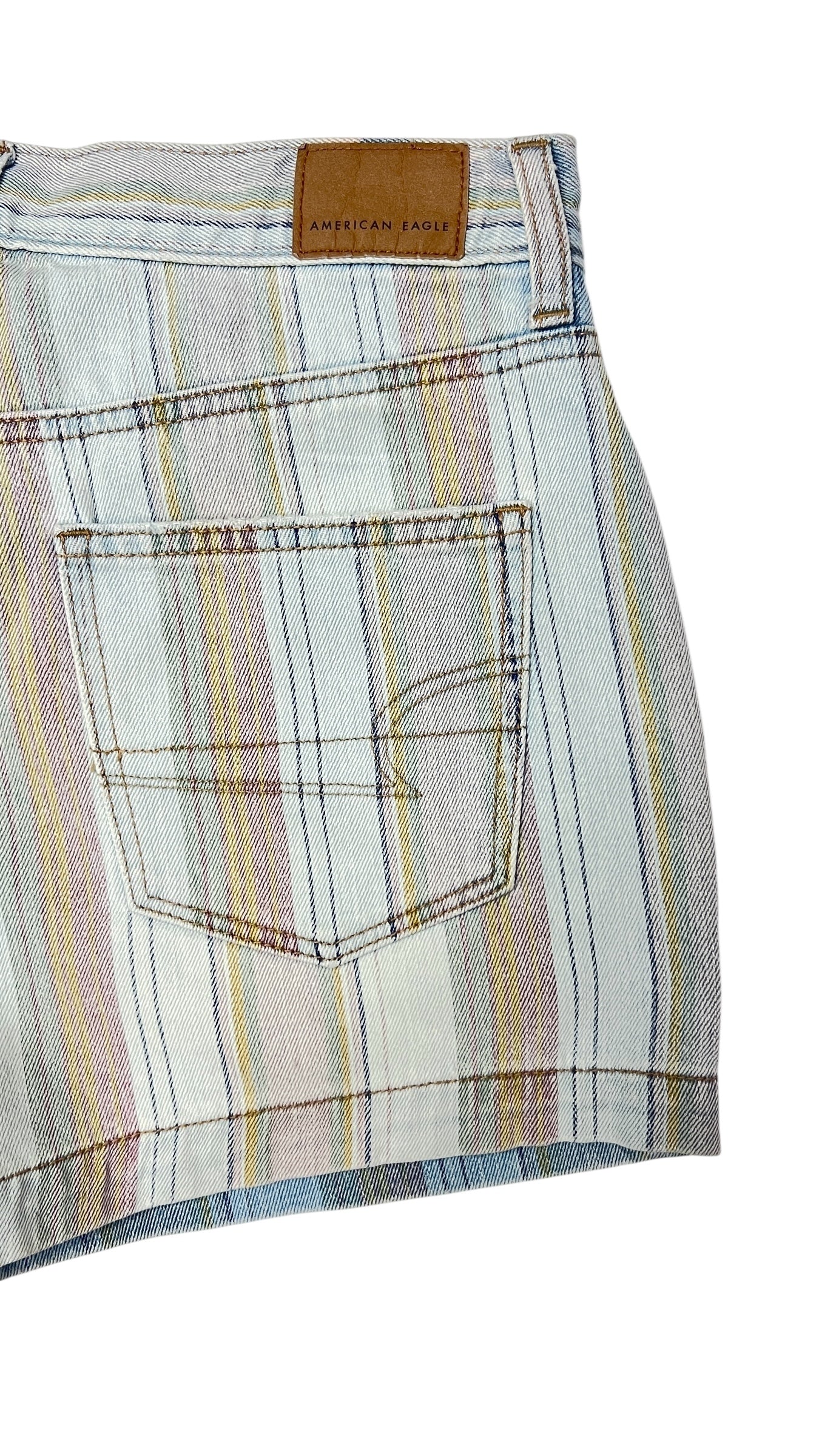American Eagle Striped Denim Shorts - Size 2