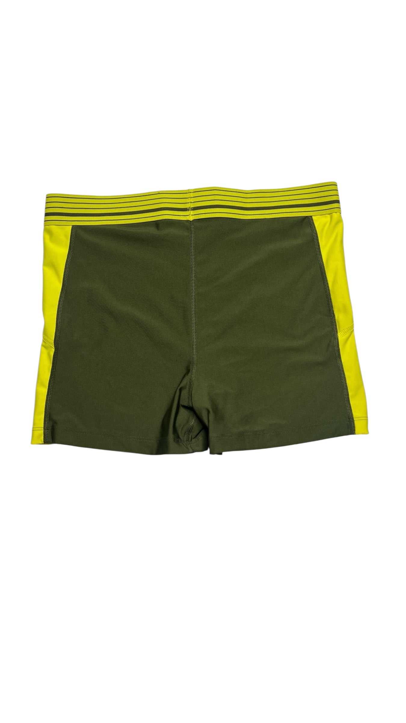 Under Armour Compression Shorts - Olive Green & Neon Yellow (Size Medium)