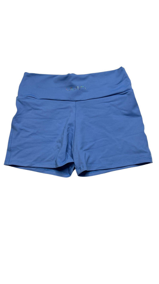 High-Waisted Blue Lounge Shorts with Rhinestone Detail – Size M