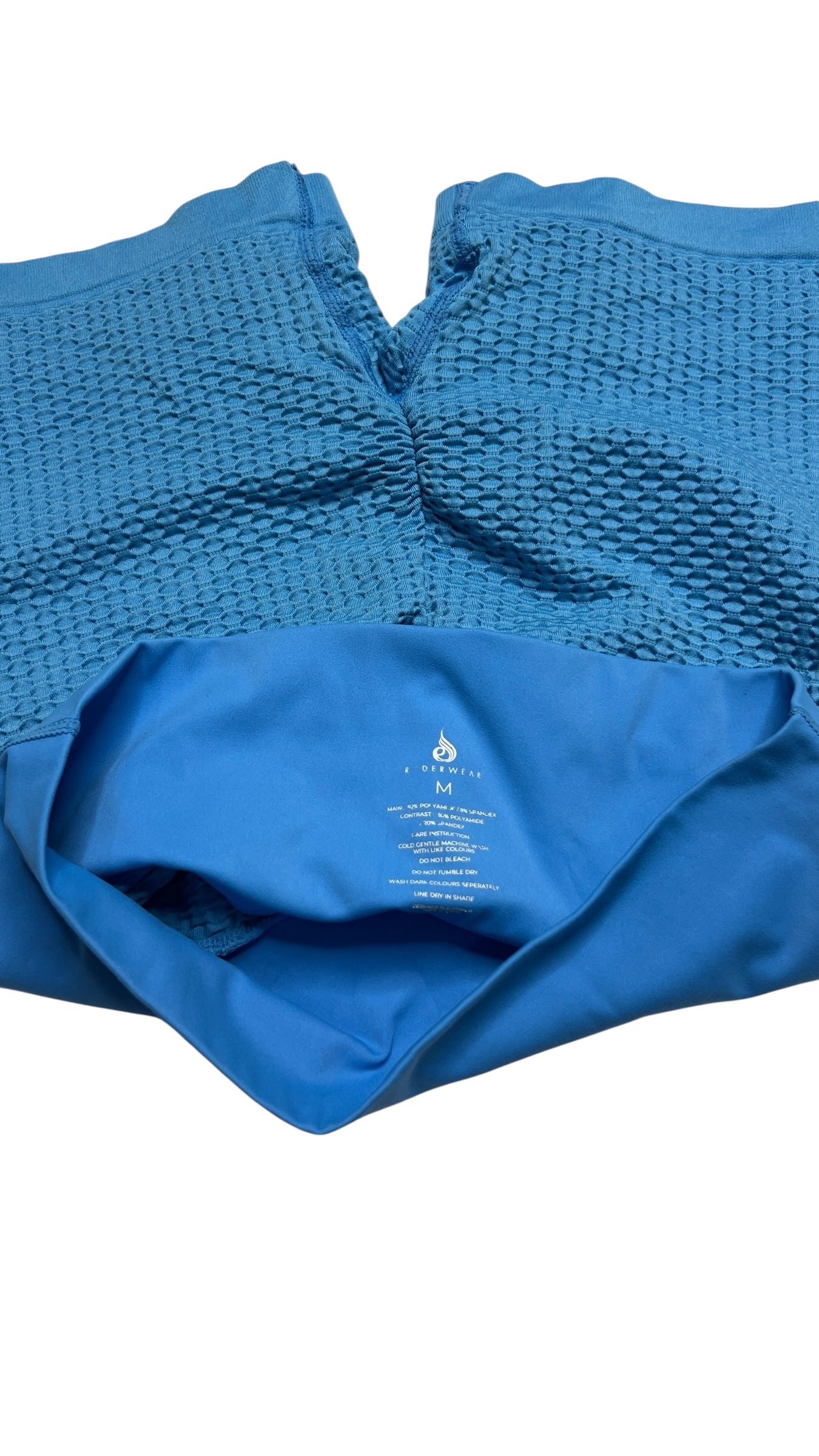 Ryderwear Blue Honeycomb Biker Shorts – Size M