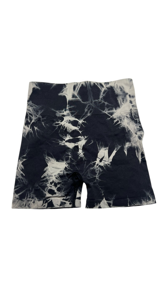 Black & White Tie-Dye Scrunch Biker Shorts Size S/M
