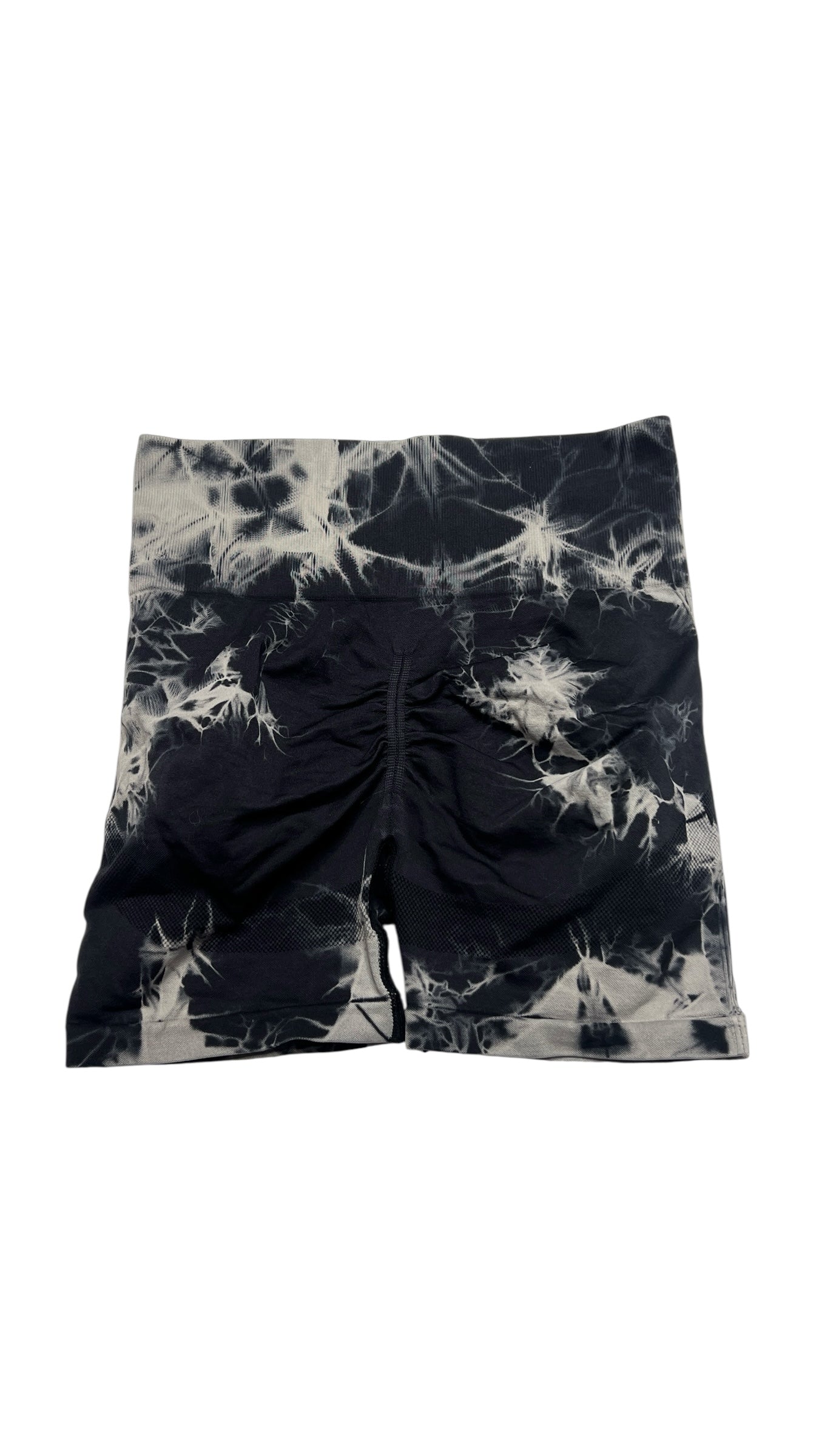 Black & White Tie-Dye Scrunch Biker Shorts Size S/M