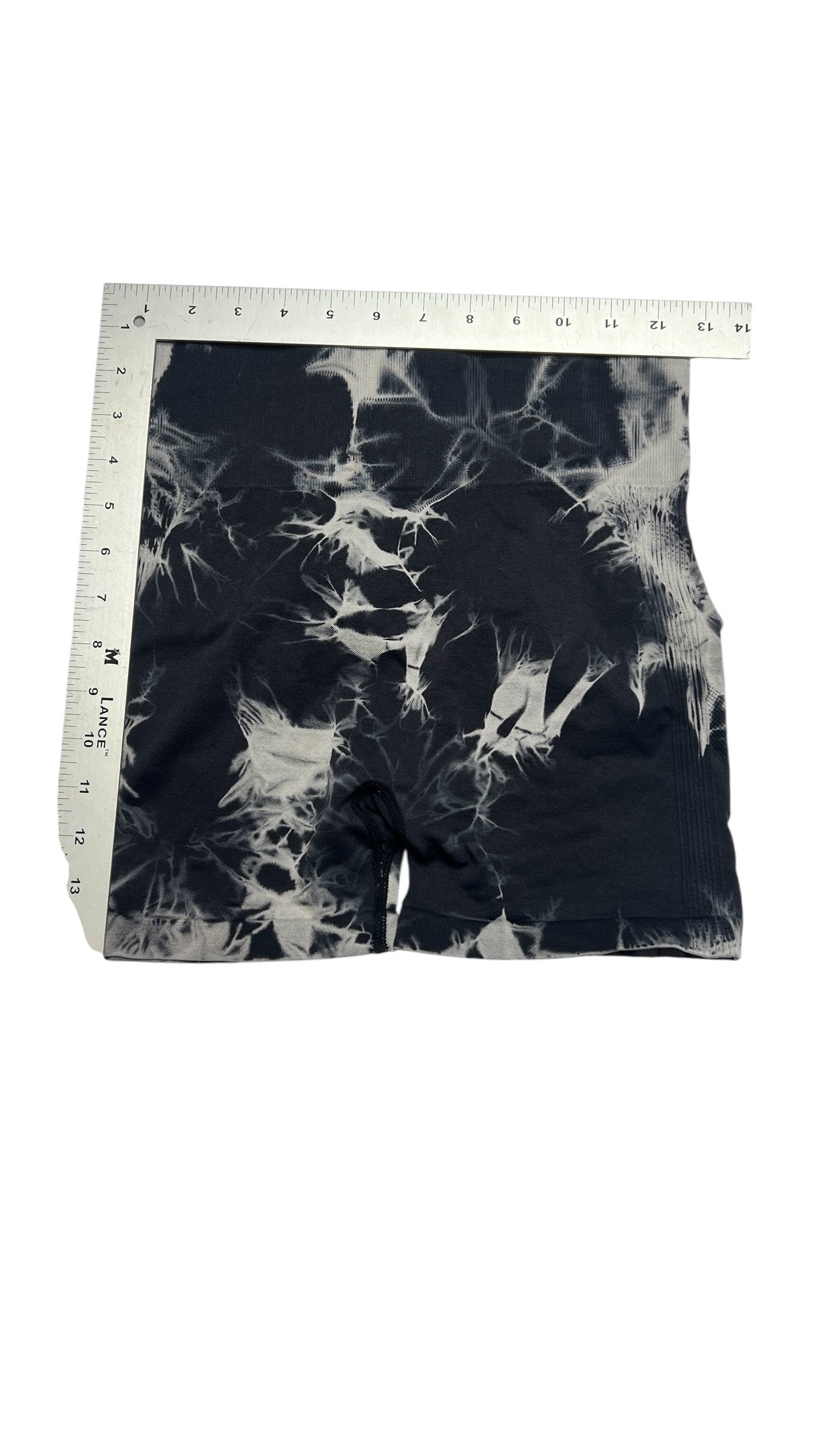 Black & White Tie-Dye Scrunch Biker Shorts Size S/M