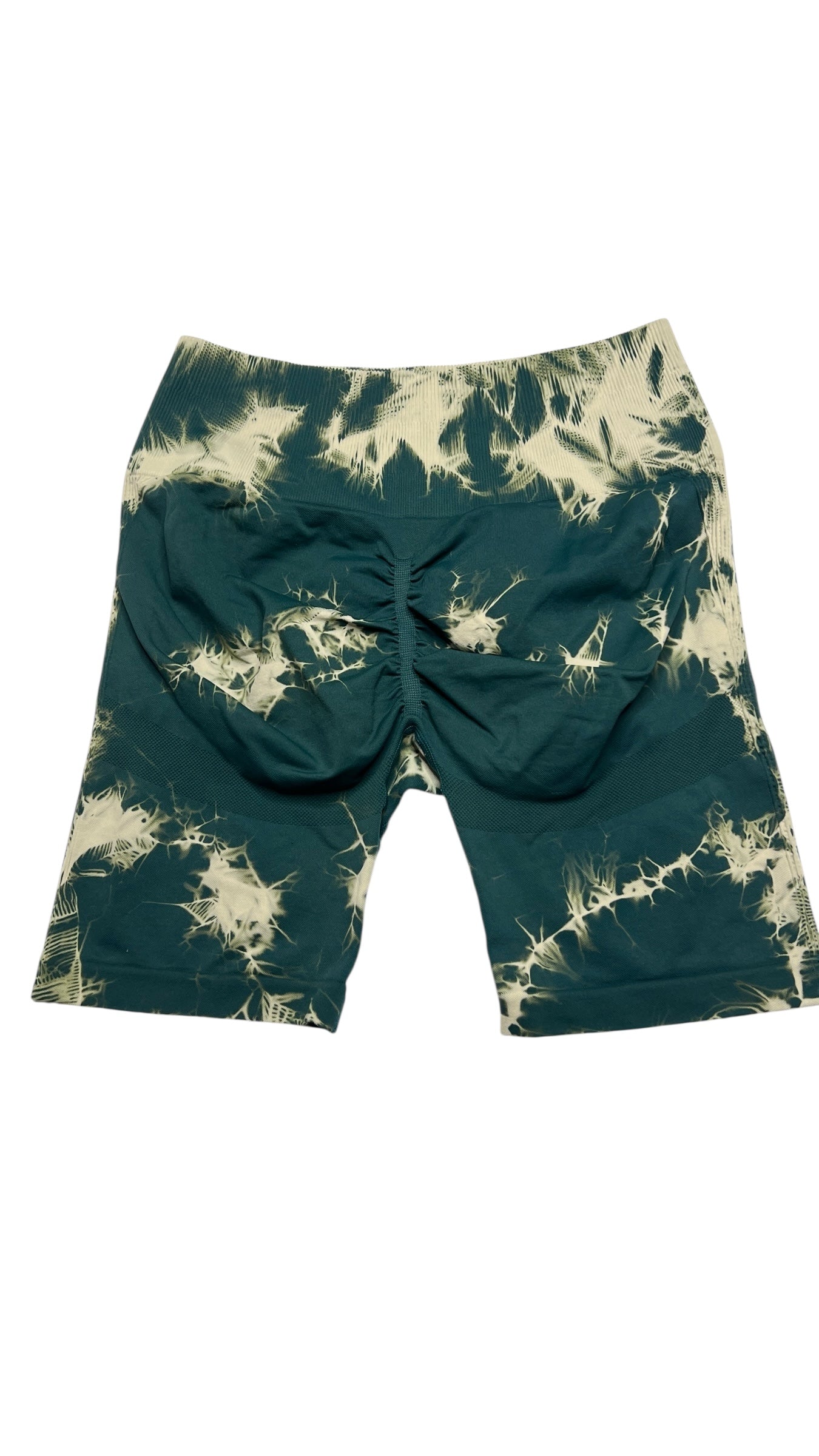 Tie-Dye Seamless Scrunch Shorts – Green StormSize M
