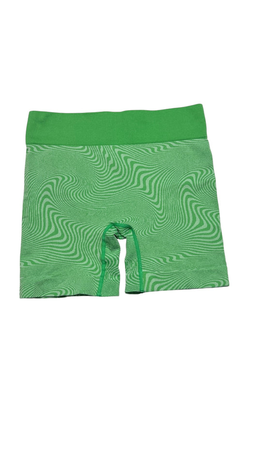 Green Swirl Seamless High-Waisted Shorts – Size M